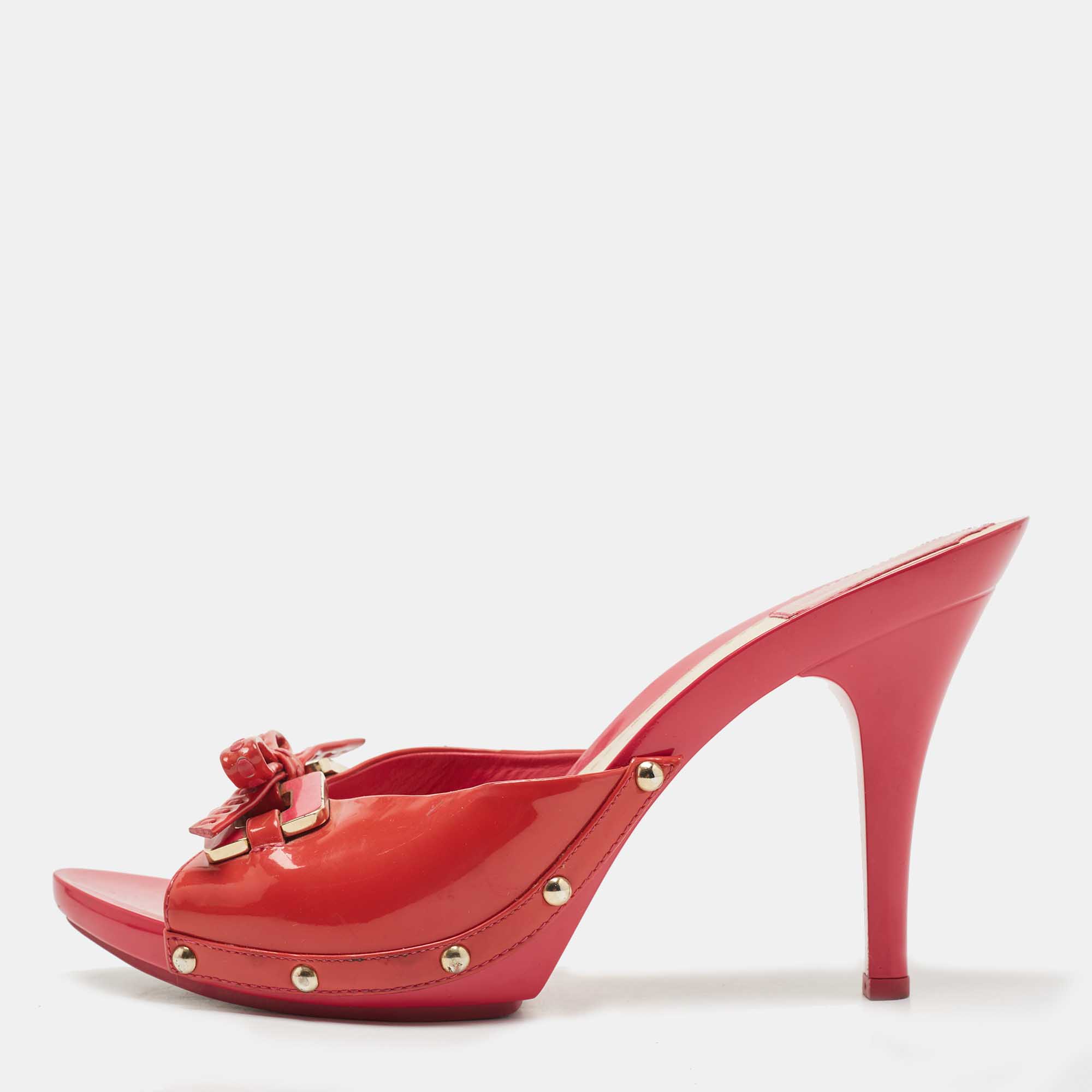 Dior Pink Patent Leather Slide Sandals Size 42