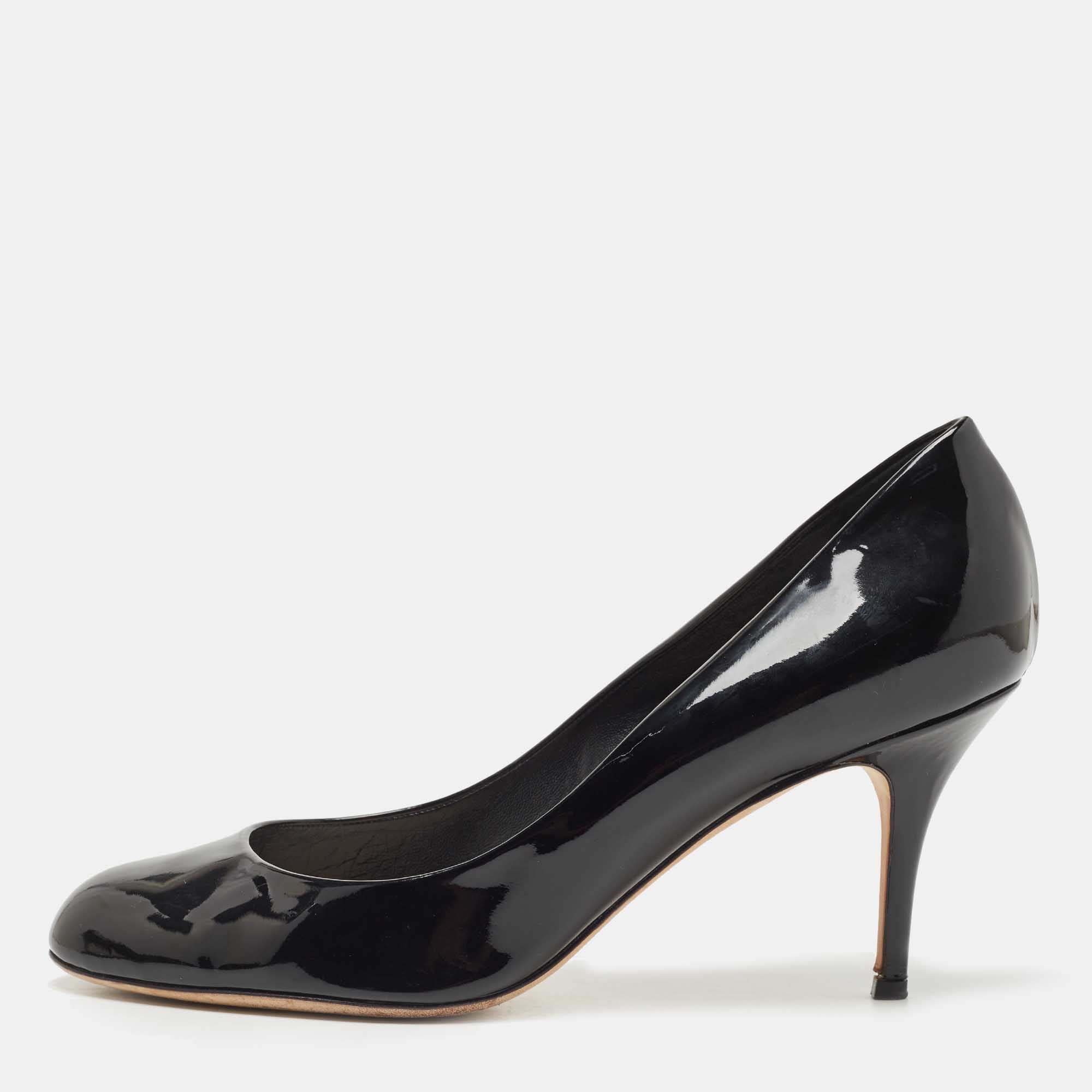 Dior Black Patent Cherie Pointed Toe  Pumps Size 42