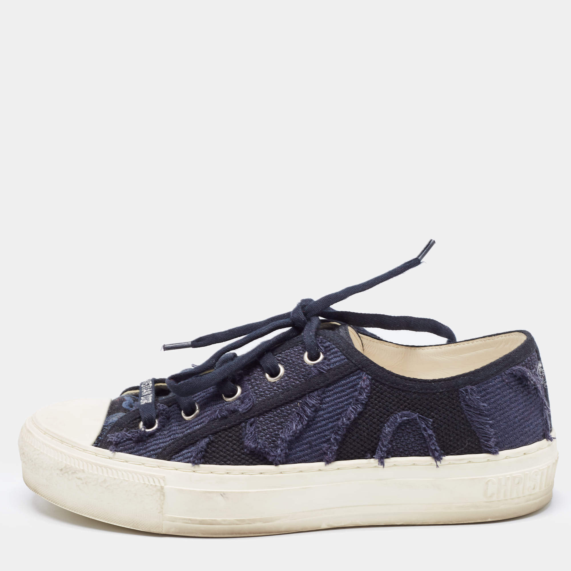 Dior Two Tone Canvas Walk'n'Dior Low Top Sneakers Size 36