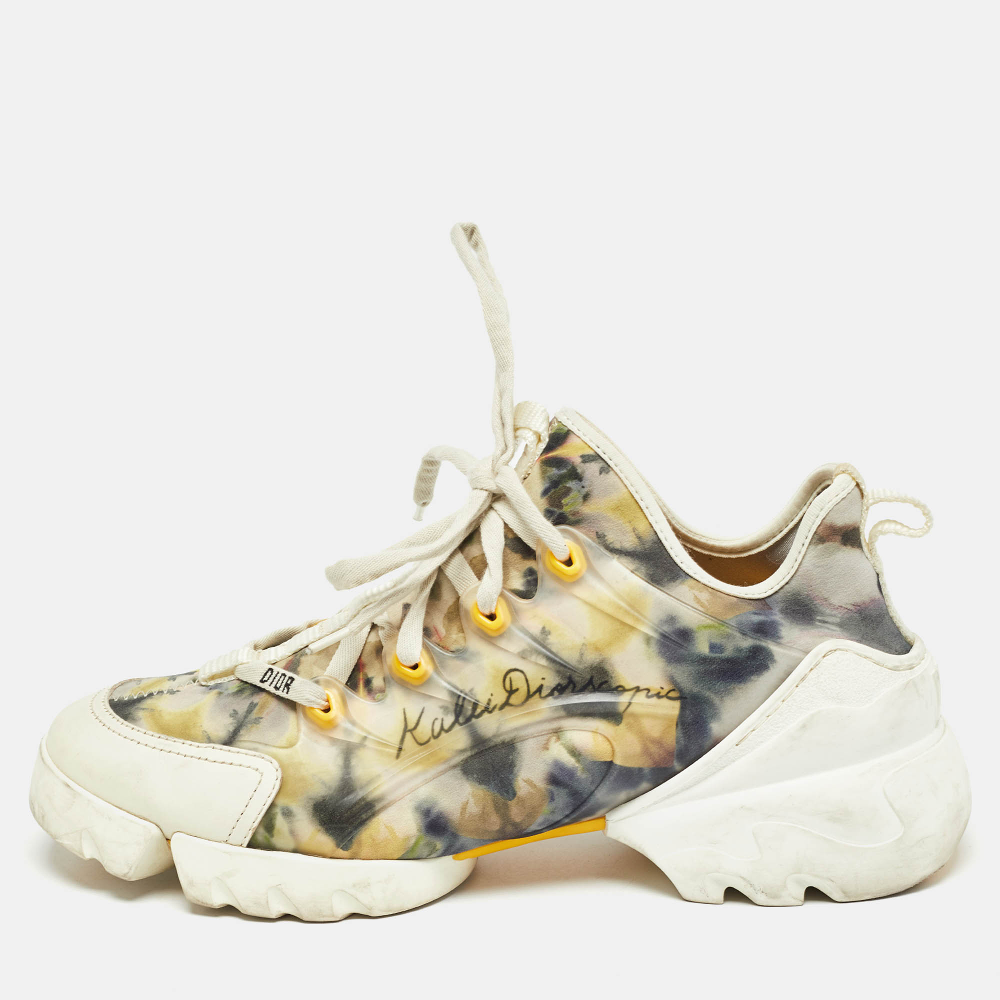 Pre Owned Dior Multicolor Fabric D-Connect Kaleidiorscope Sneakers Size 39