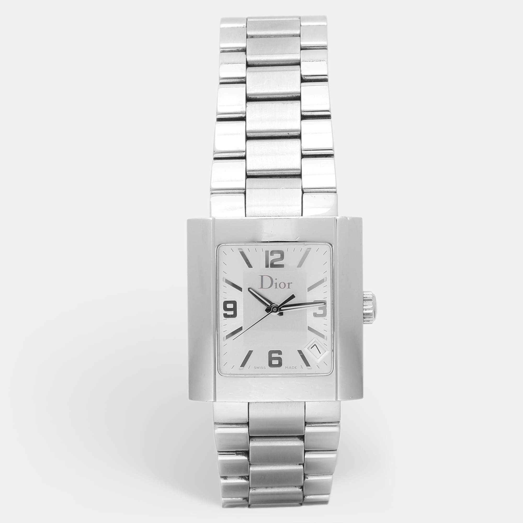 Pre Owned Christian Dior Silver Stainless Steel Riva D101-100 Men's Wristwatch 31 mm