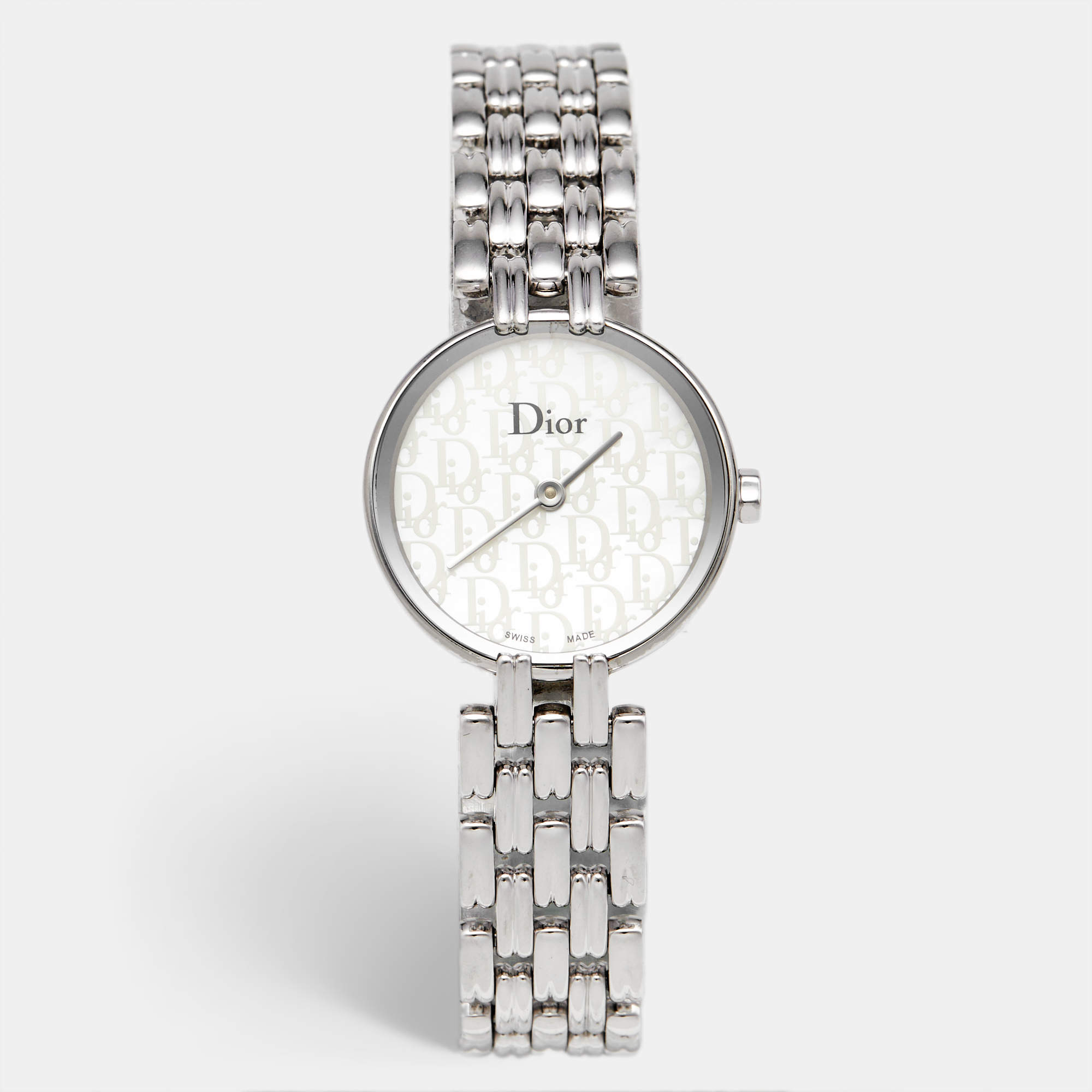 Pre Owned Dior Bagheera CD092110 Mother Of Pearl Dial Stainless Steel Women's Wristwatch 24 mm