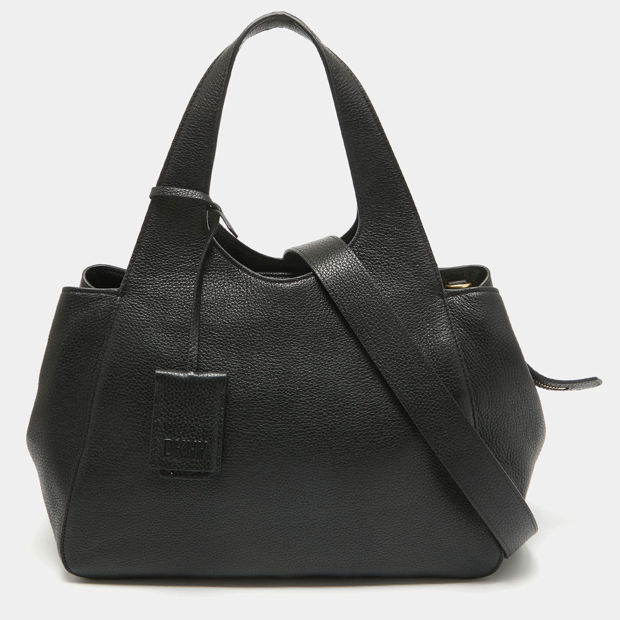 Pre Owned DKNY Black Leather Effortless Tote