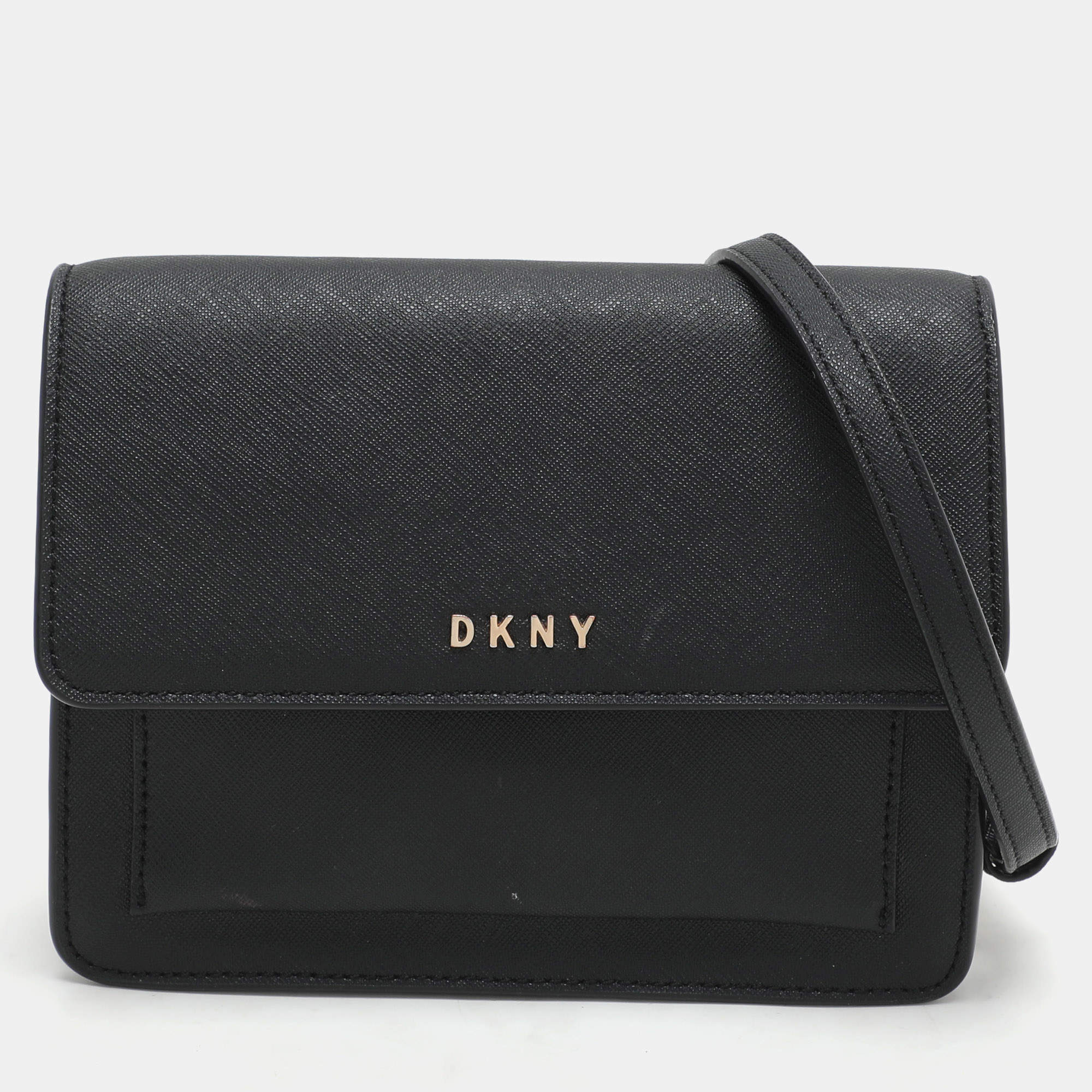 Pre Owned DKNY Black Leather Bryant Park Crossbody Bag