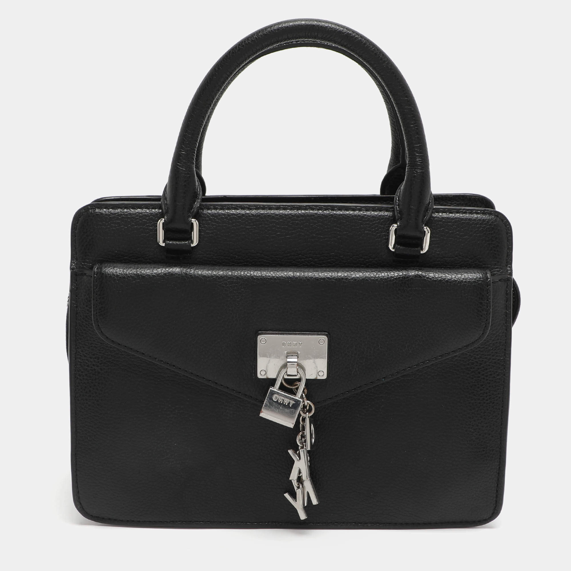Pre Owned DKNY Elissa Black Leather Satchel