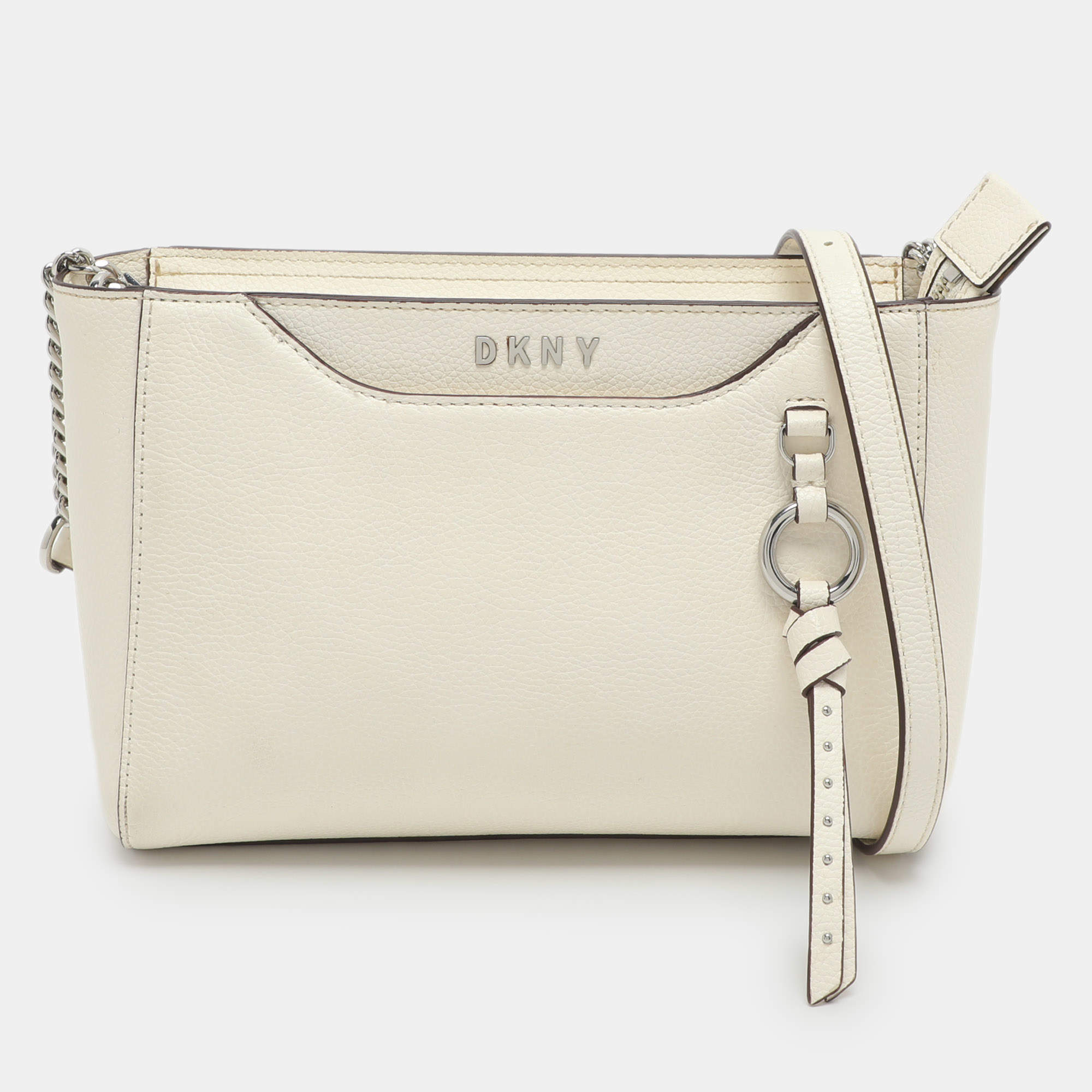 Pre Owned Dkny Lola White Leather Crossbody Bag