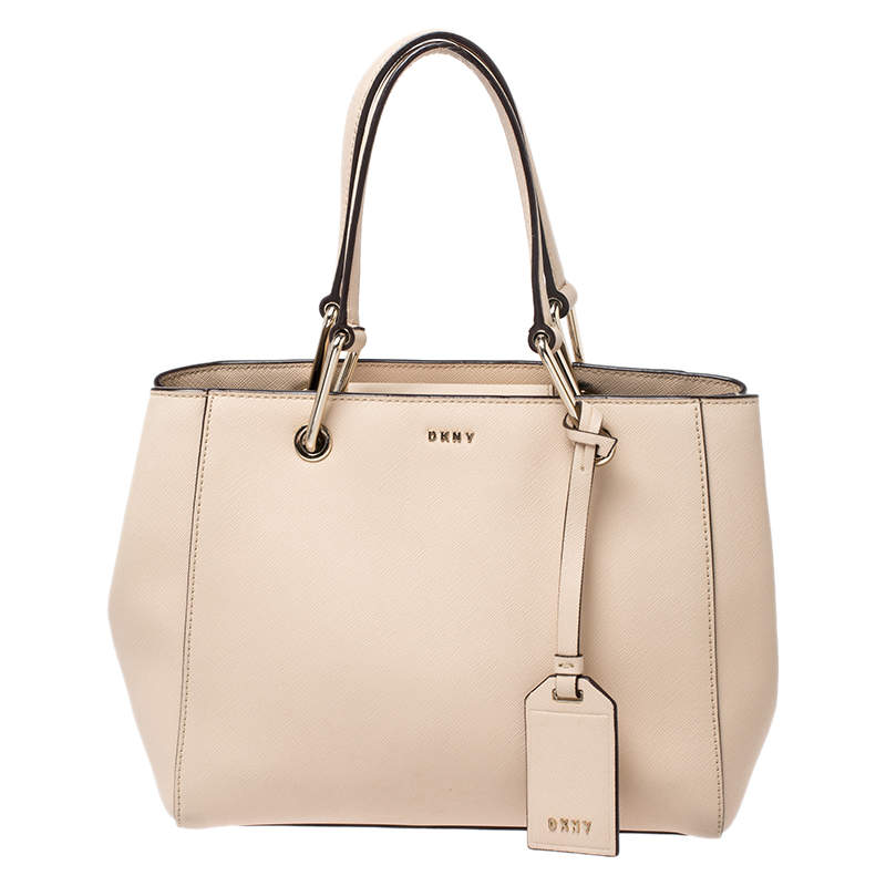 Pre Owned Dkny Beige Leather Tote