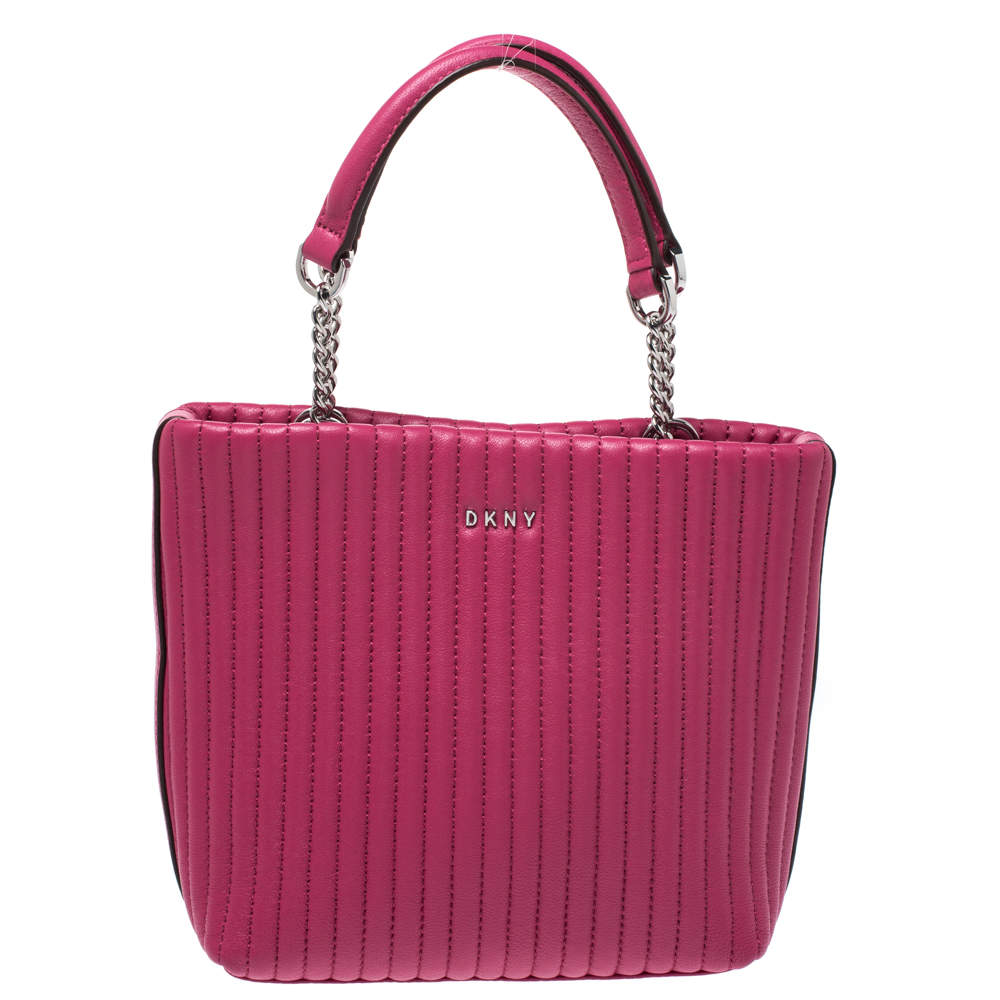 Pre Owned DKNY Fuchsia Leather Satchel