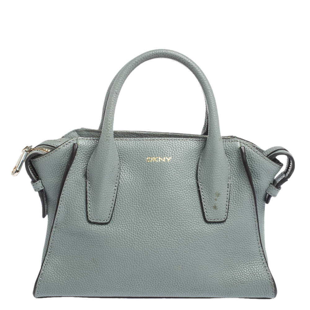 Pre Owned DKNY Pale Blue Leather Chelsea Satchel