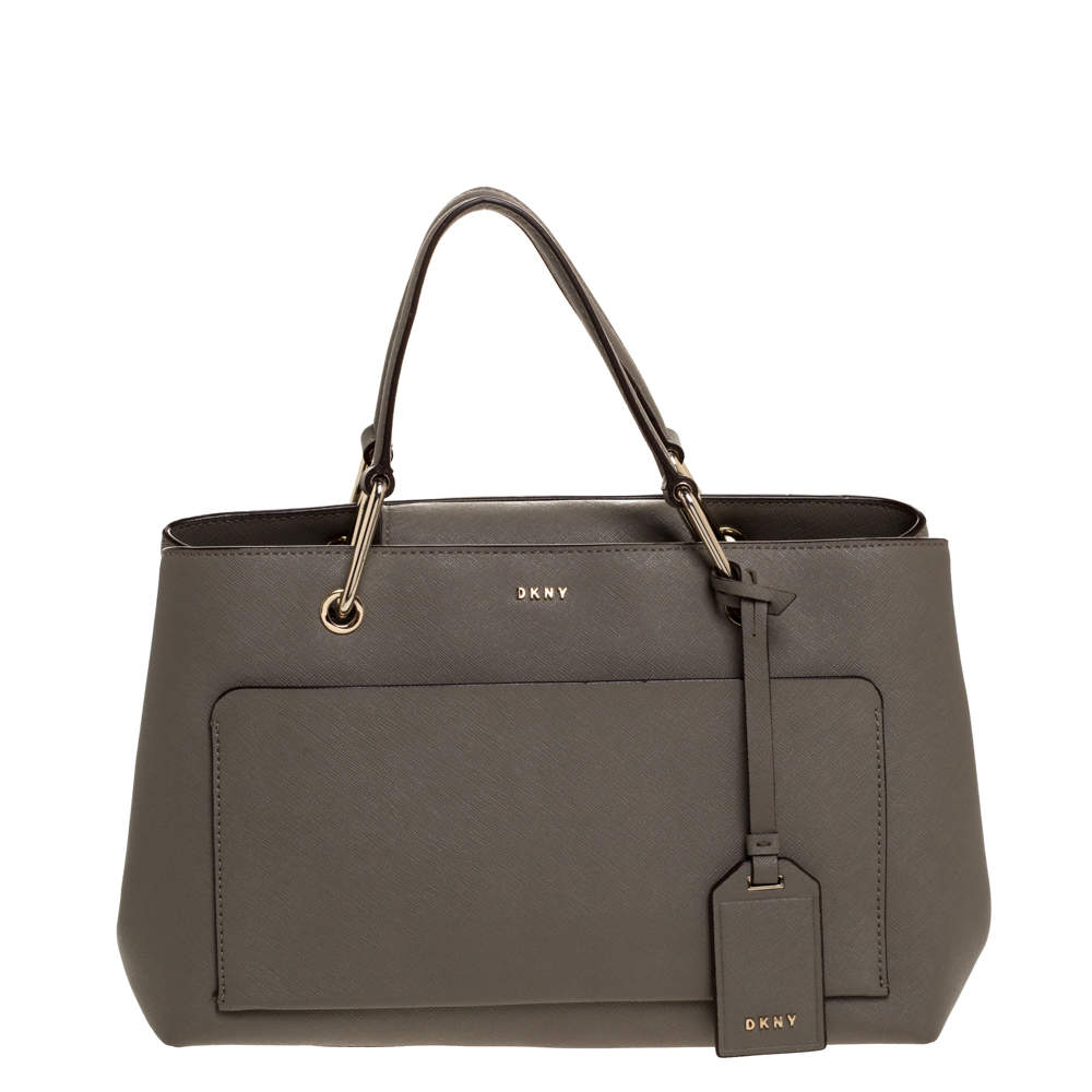 Pre Owned DKNY Grey Leather Satchel