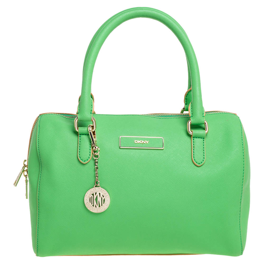 DKNY Green Saffiano Leather Boston Bag Dkny | TLC