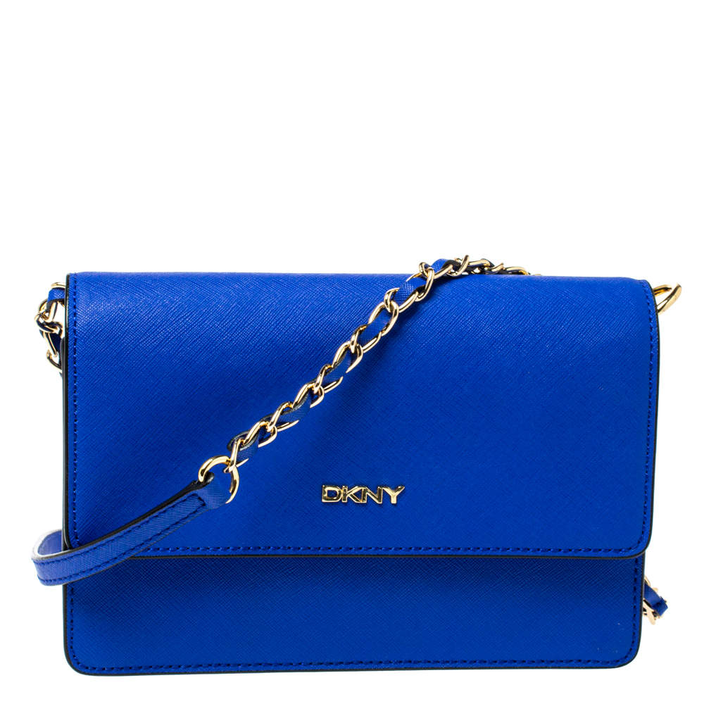 DKNY Blue Leather Crossbody Handbag Purse - Walmart.com