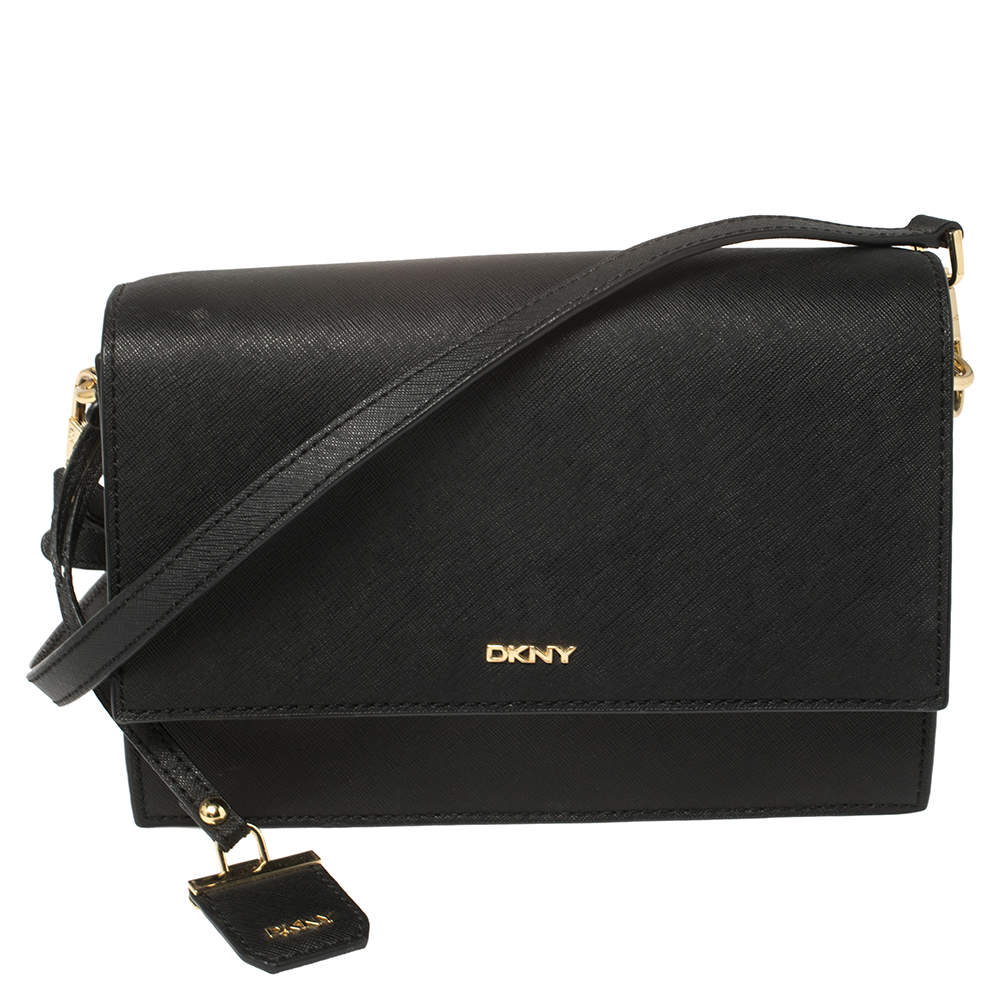 DKNY Black Bryant Flap Cross Body Shoulder Bag