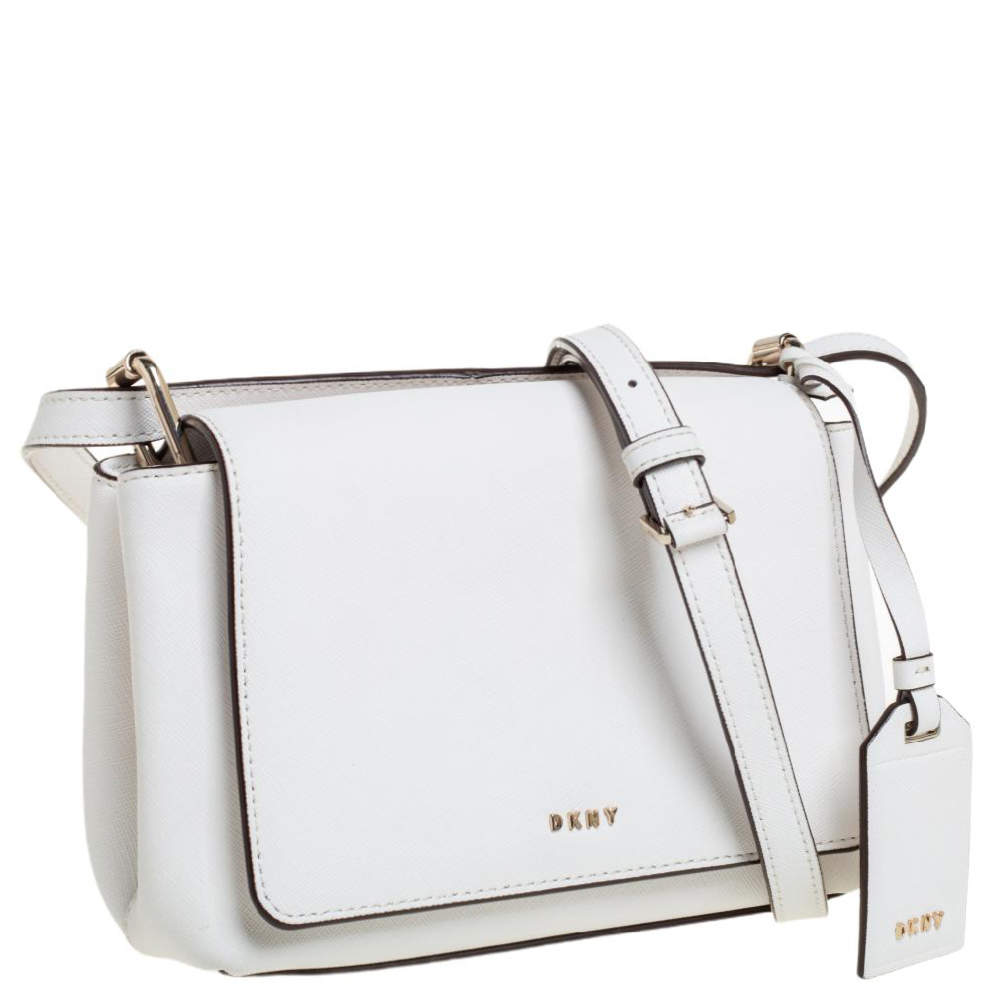 Leather crossbody bag Dkny White in Leather - 27411751