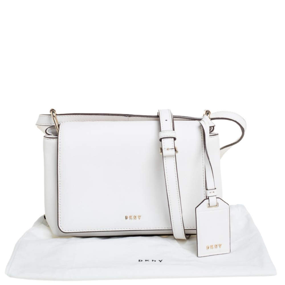 Leather handbag Dkny White in Leather - 31210086