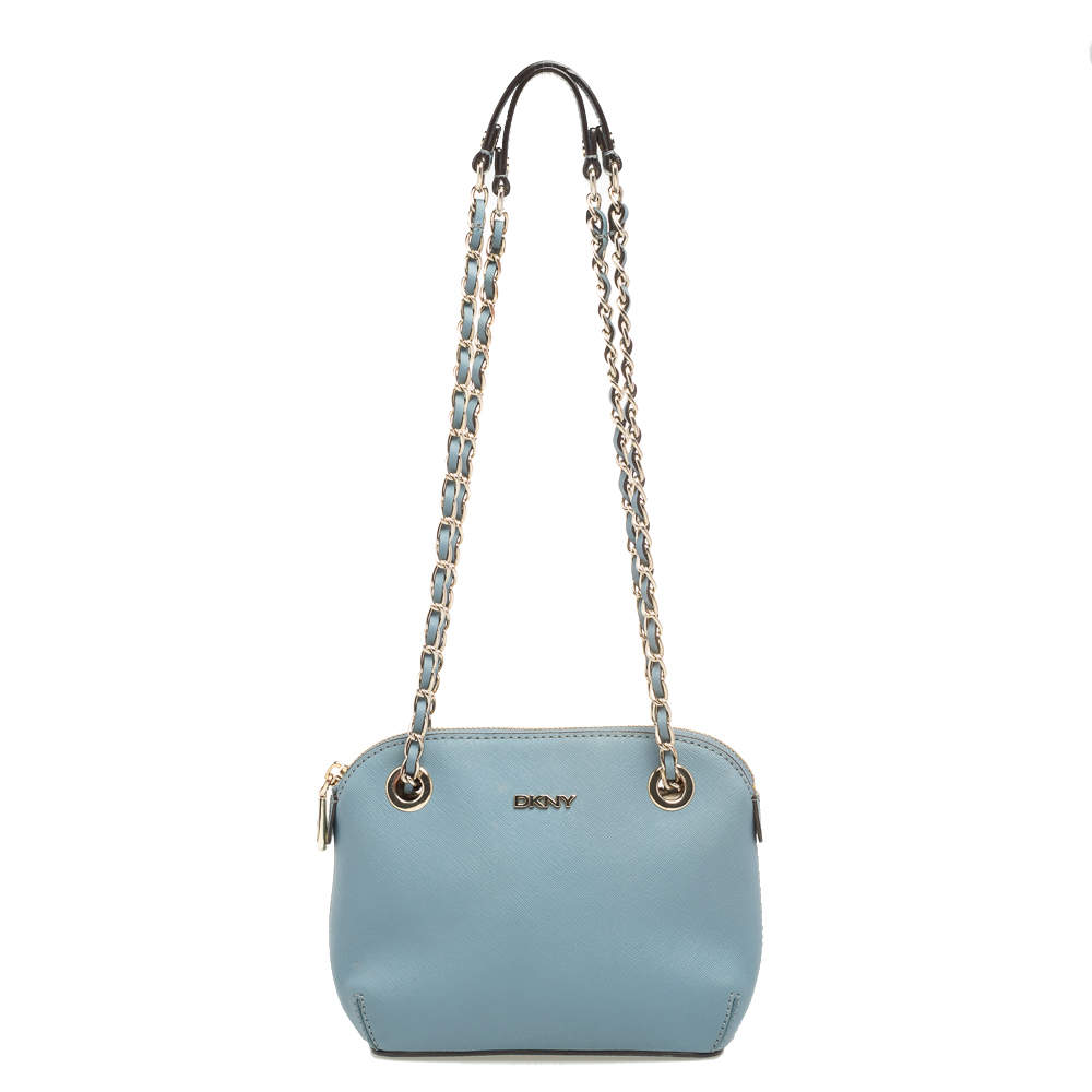 DKNY Light Blue Leather Chain Shoulder Bag Dkny | The Luxury Closet