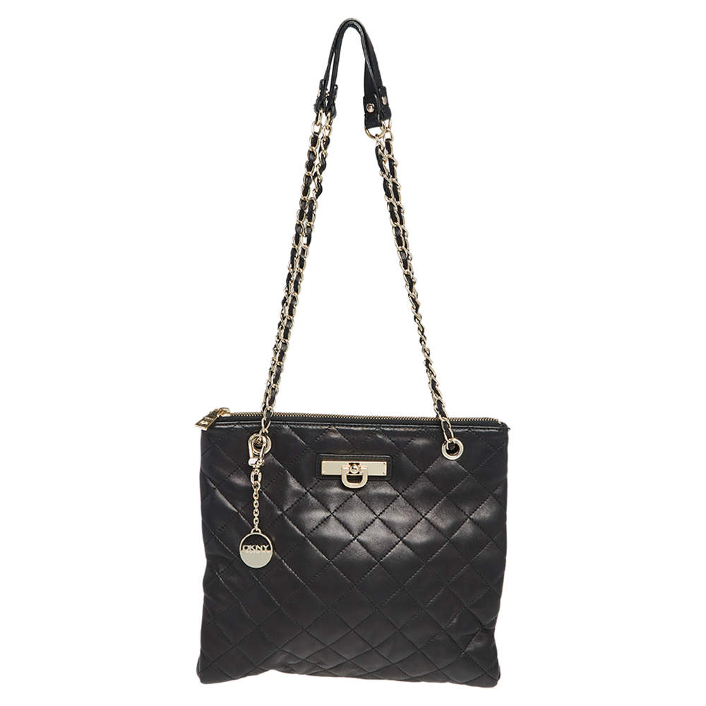 DKNY Black Quilted Leather Chain Tote Dkny | TLC US