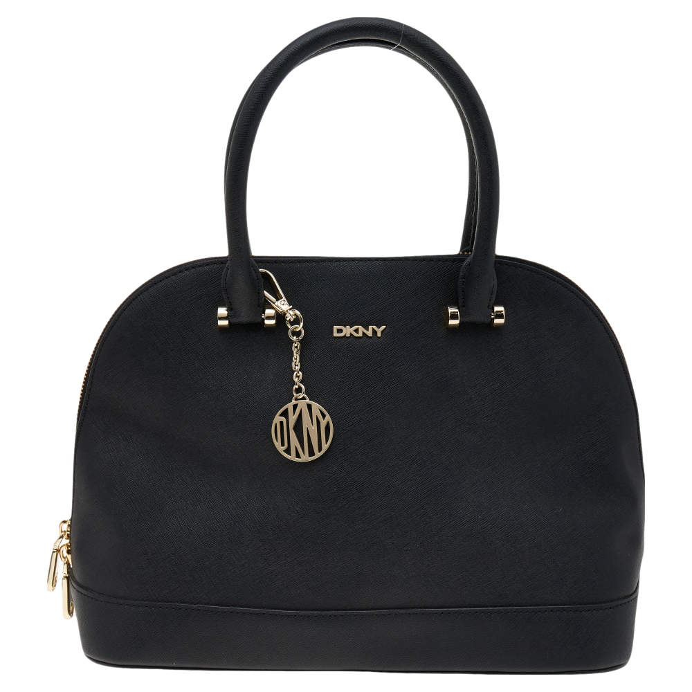 Pre Owned حقيبة ساتشل دي كي إن واي دوم جلد أسود