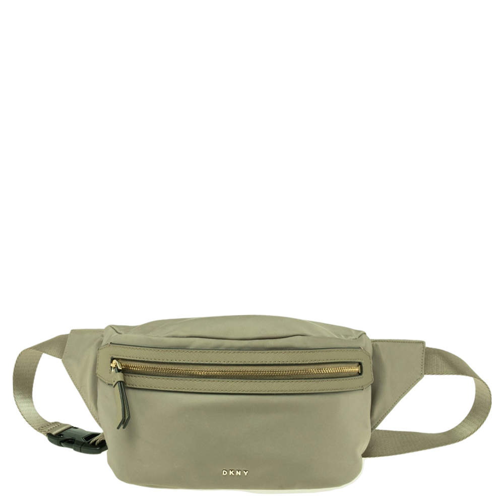 Pre Owned DKNY Pale Green Nylon Casey Belt Bag