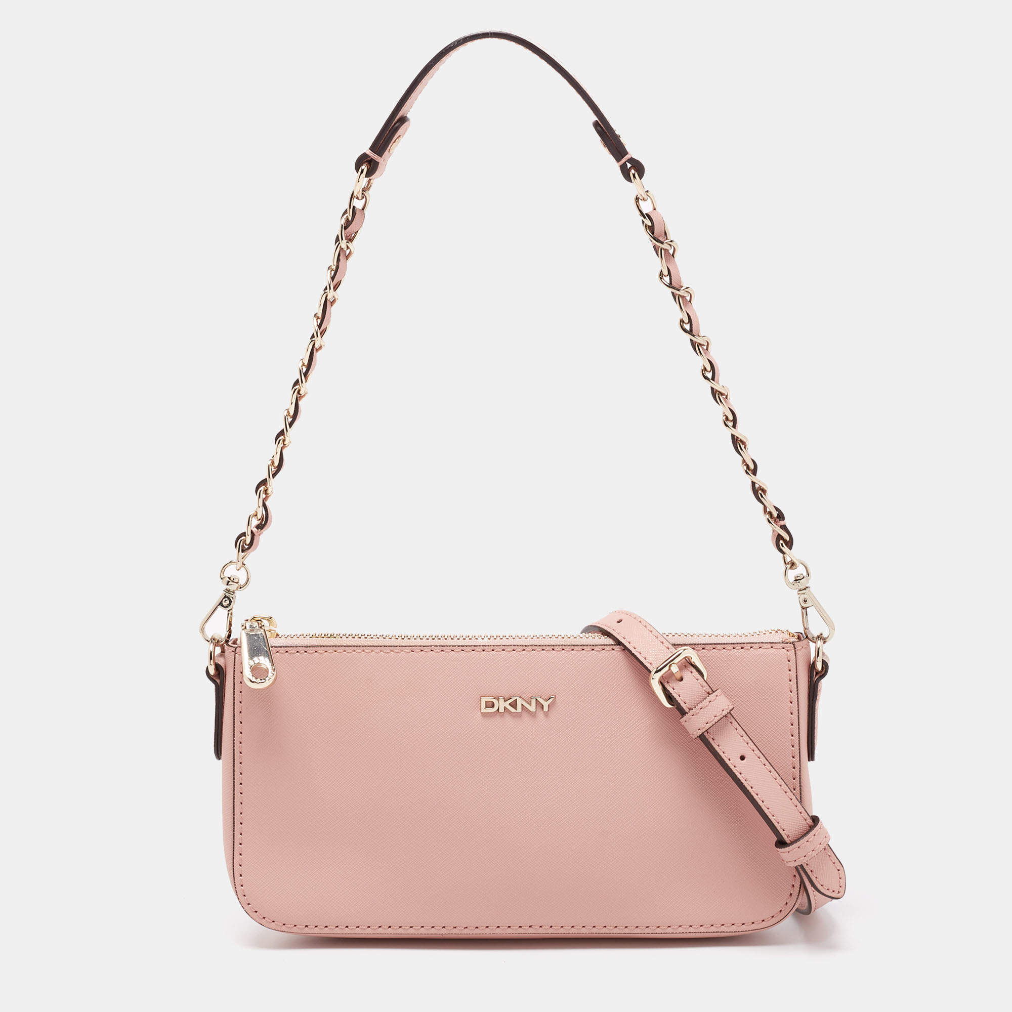 مملوكة مسبقًا DKNY Blush Pink Saffiano Leather Bryant Park Crossbody Bag