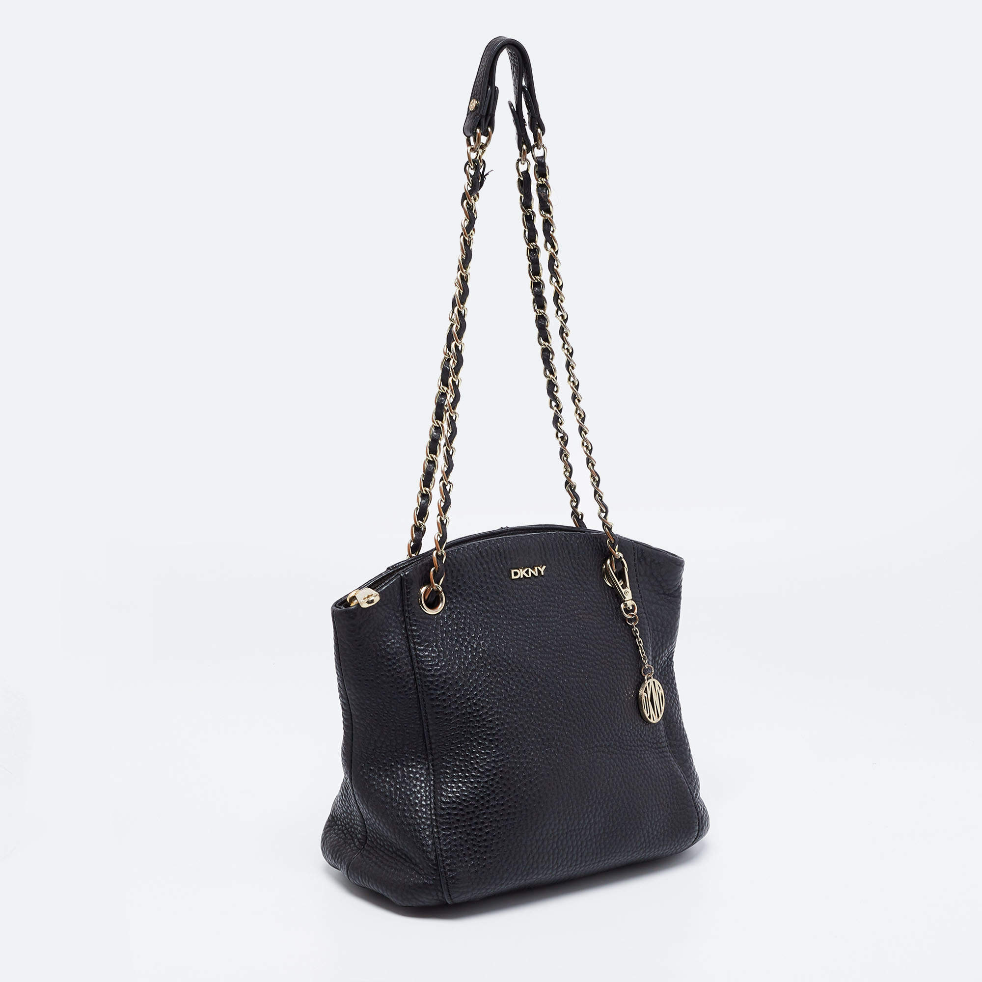 DKNY Brown/Black Signature Canvas and Leather Chain Shoulder Bag Dkny | The  Luxury Closet