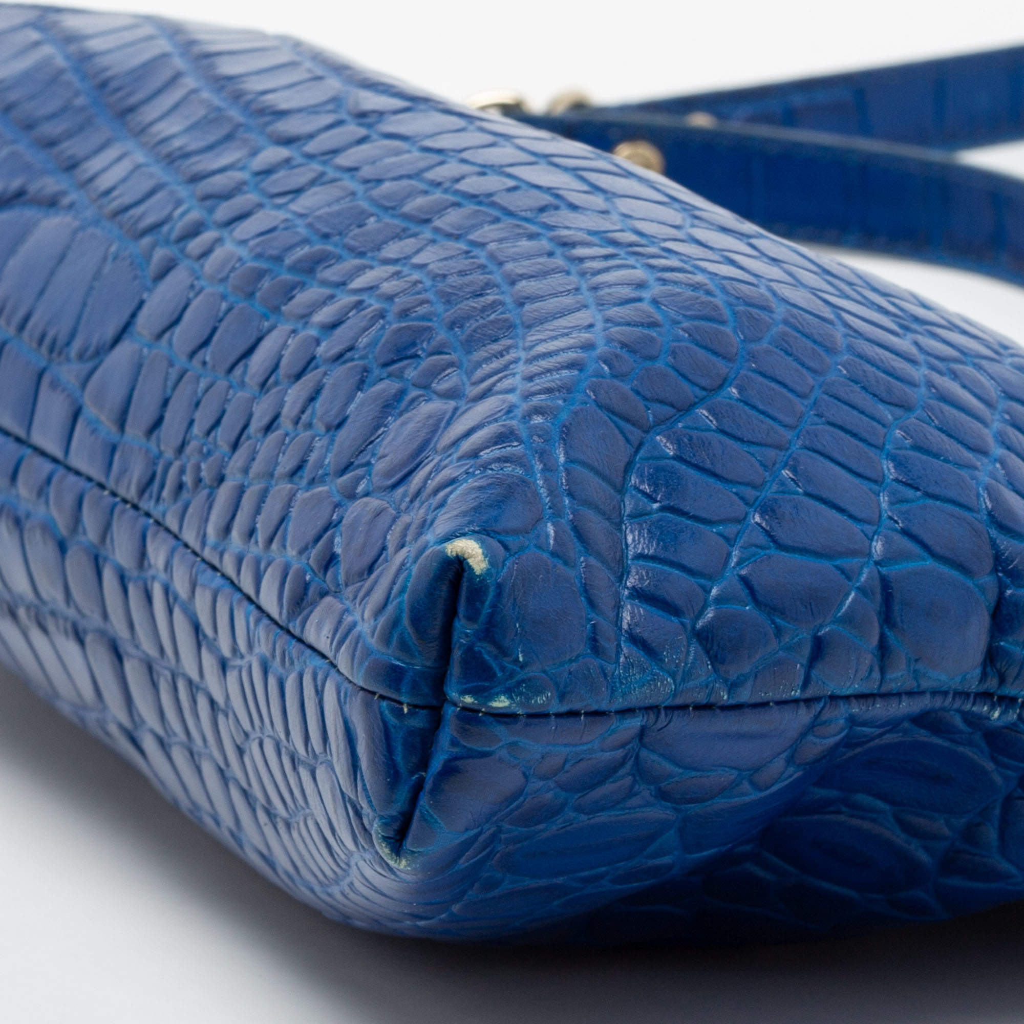 DKNY Whitney Leather Croco Belt bag 2024 blue