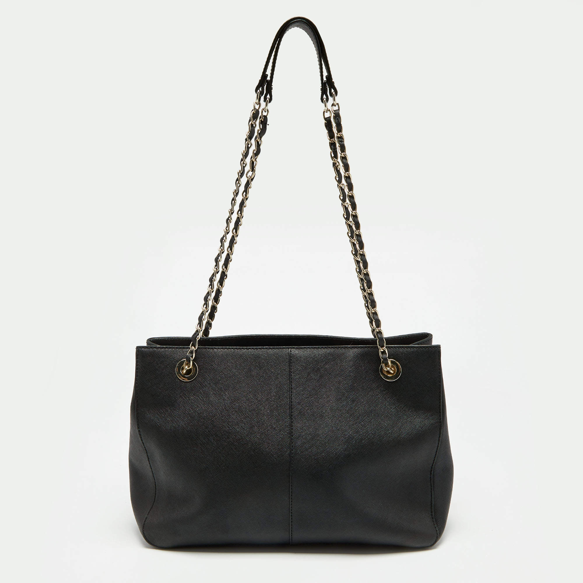 Dkny Carol Saffiano Leather Shoulder Bag Blk / Gold - Buy At