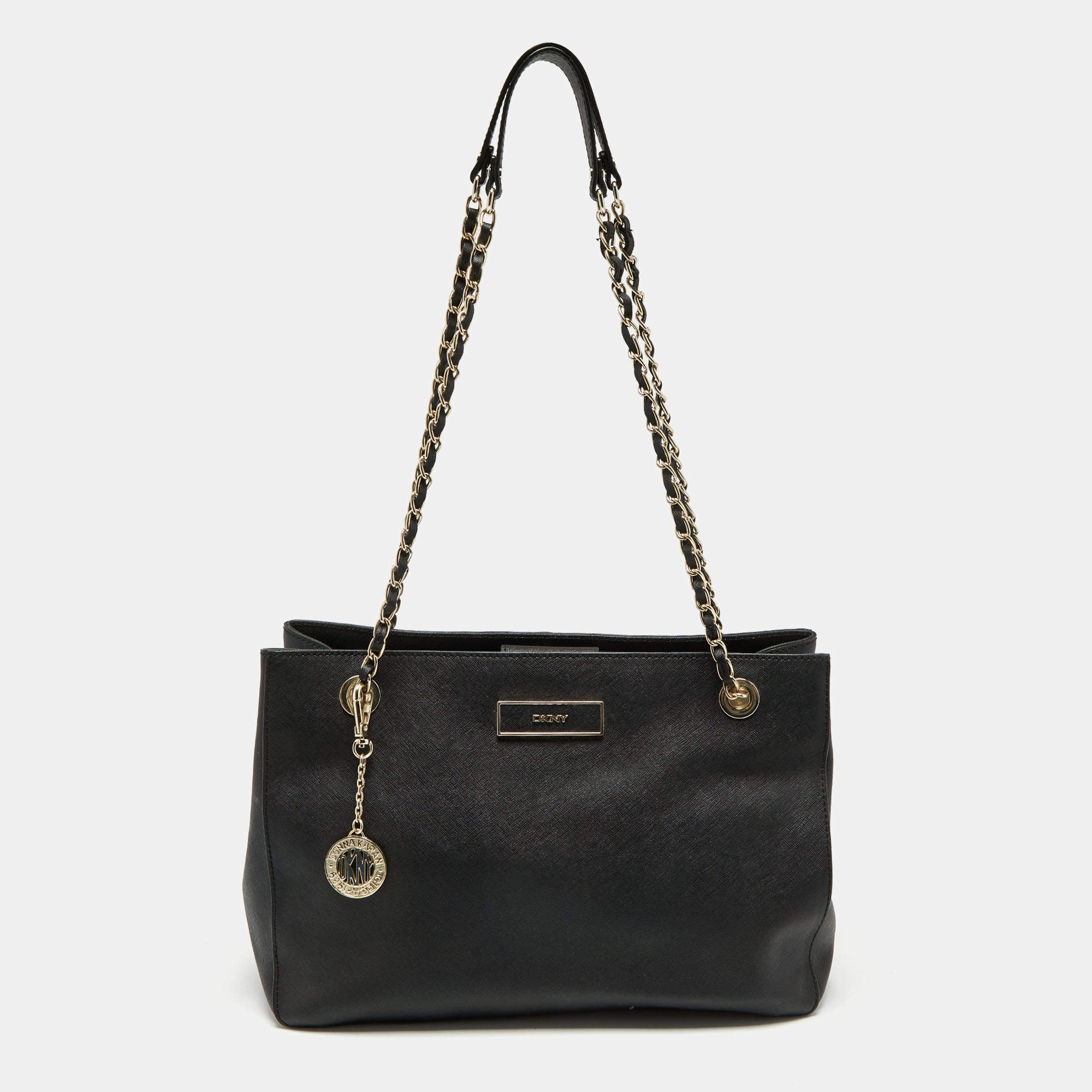 Pre Owned DKNY Black Saffiano Leather Bryant Park Shoulder Bag