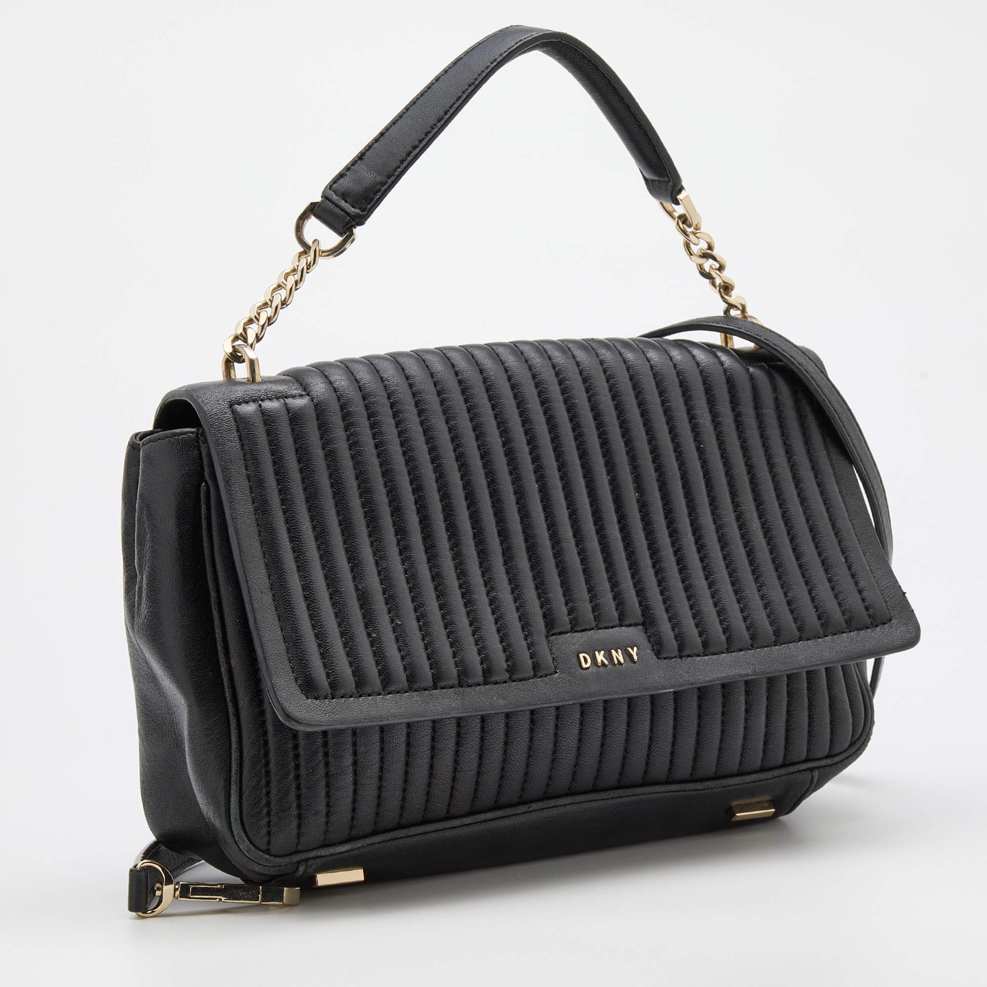 Black Pinstripe Quilted high quality Clutch