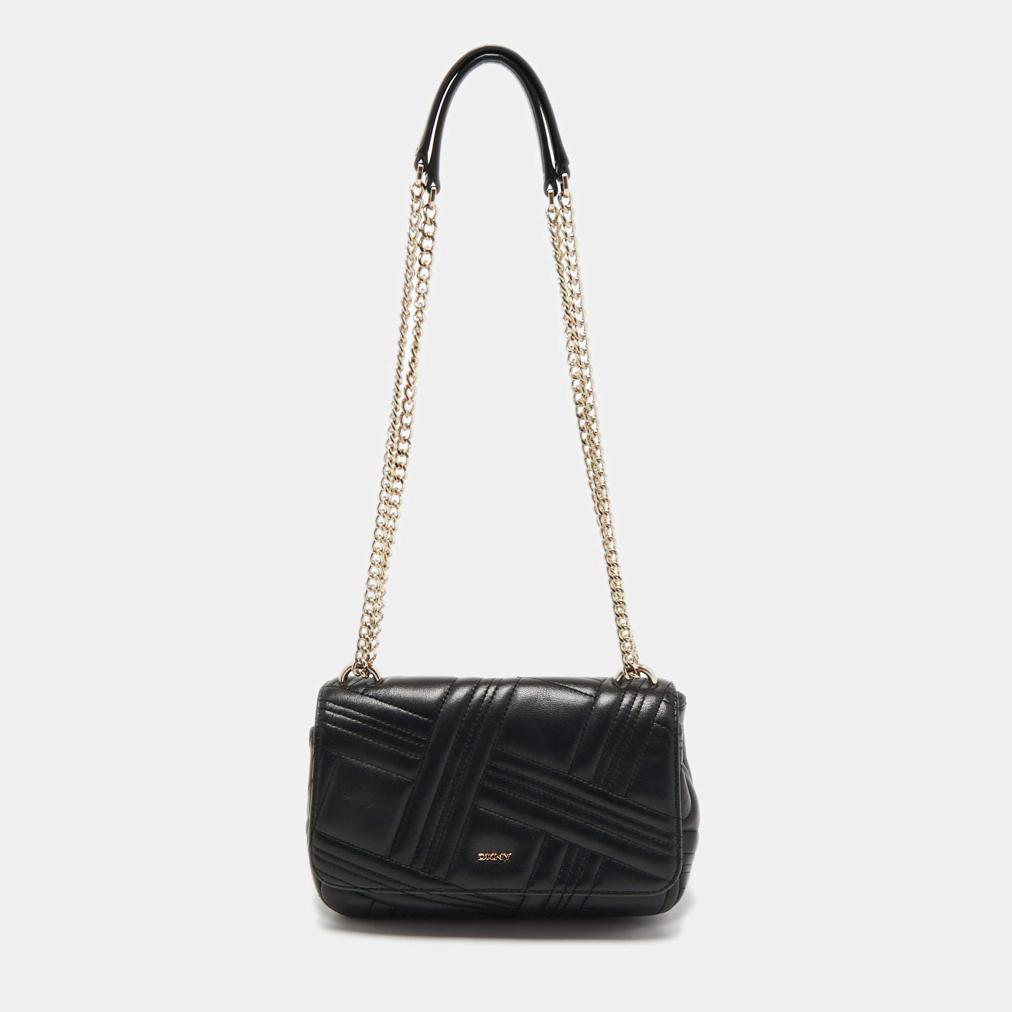 Pre Owned DKNY Black Quilted Leather Allen Shoulder Bag