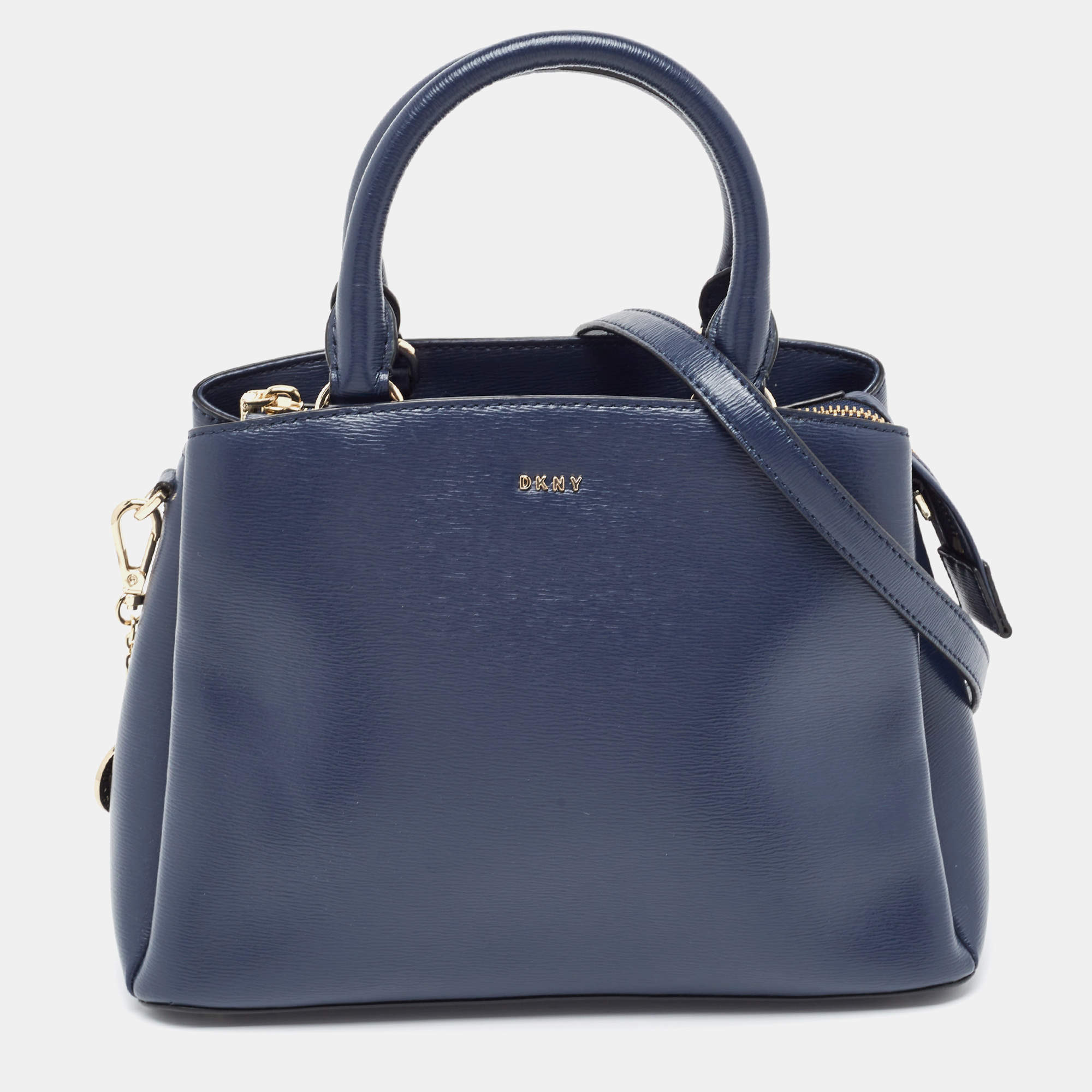 مملوكة مسبقًا DKNY Blue Leather Paige Satchel
