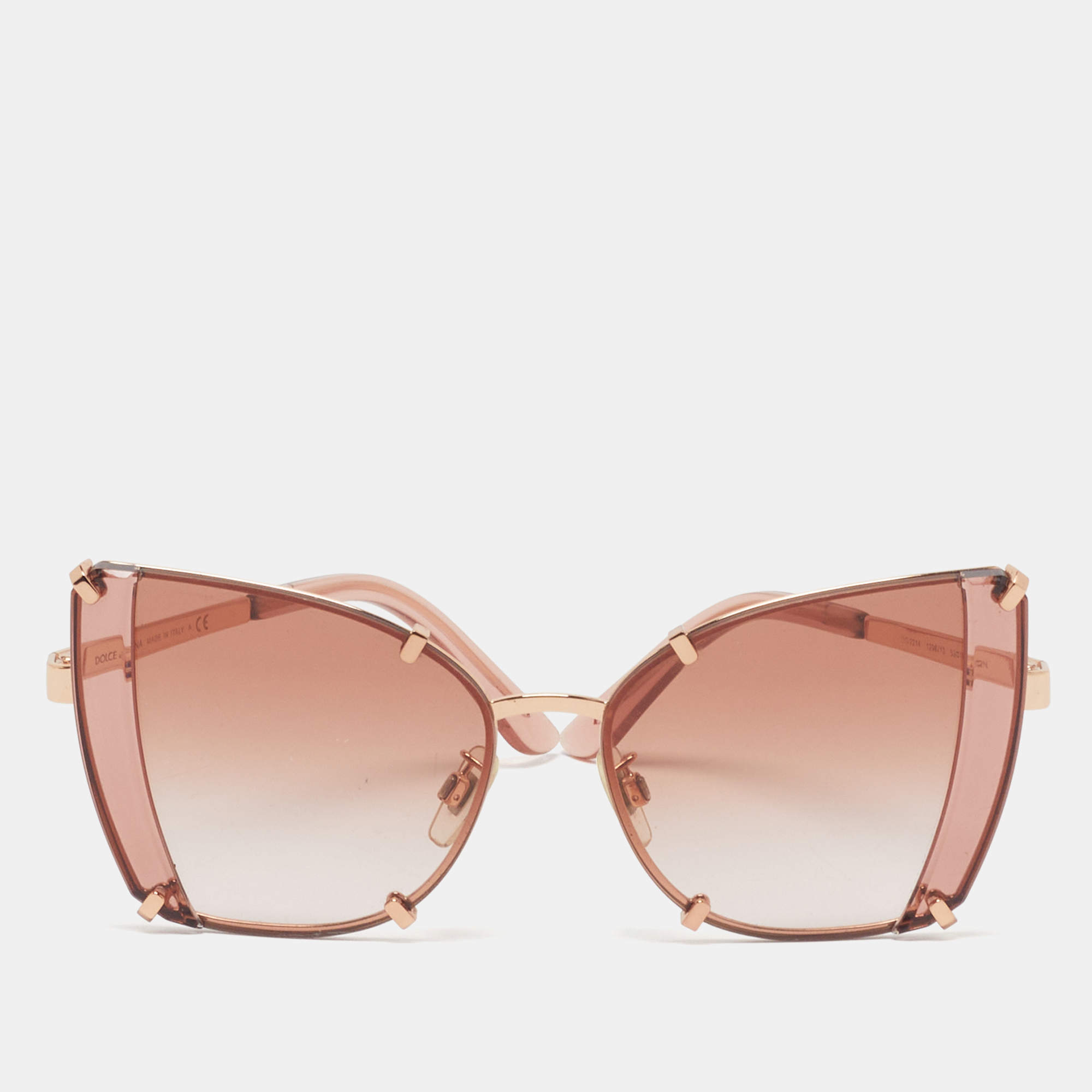 مملوكة مسبقًا Dolce & Gabbana Rose Gold Gradient DG2214 Butterfly Sunglasses