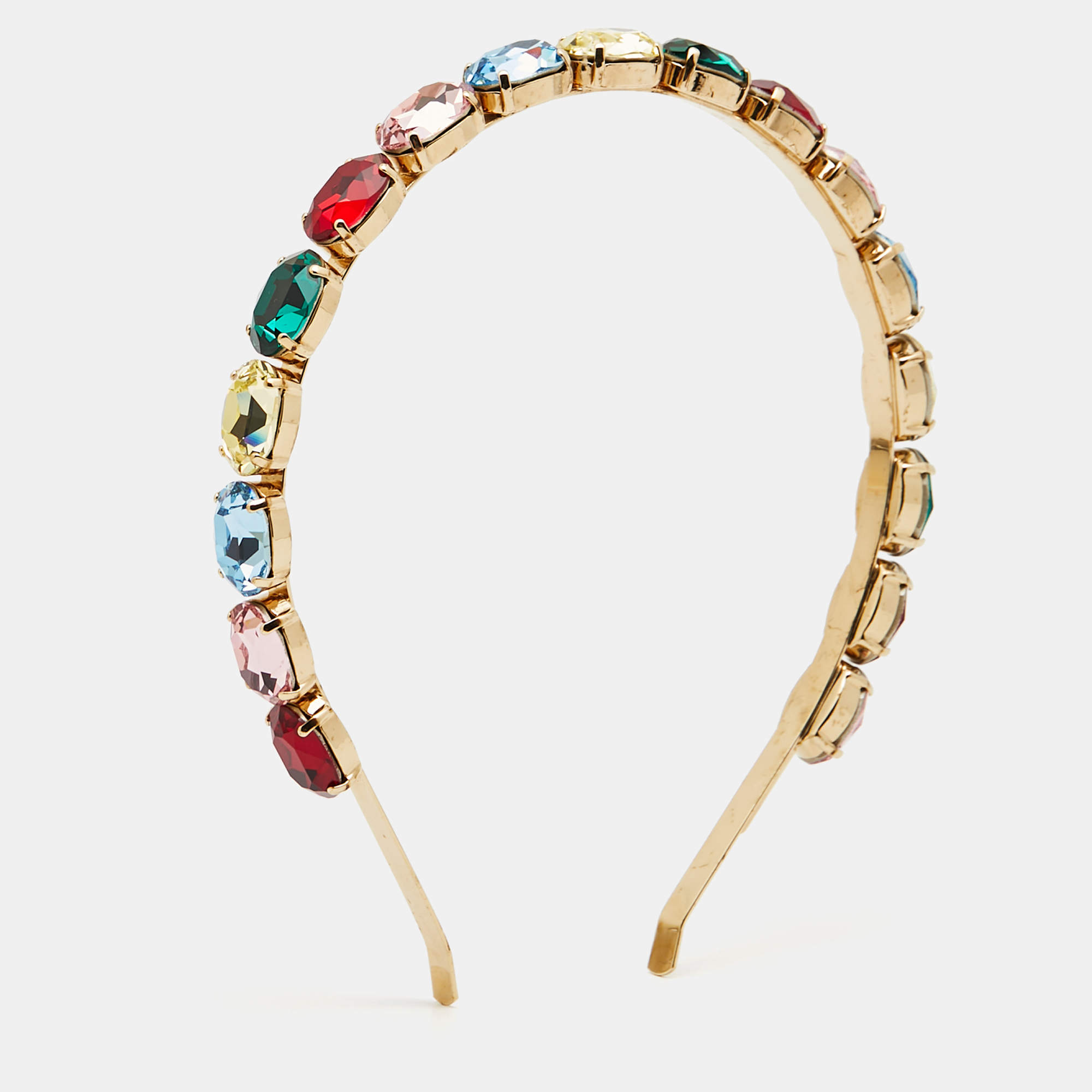 Dolce & Gabbana Crystal Embellished Gold Tone Headband