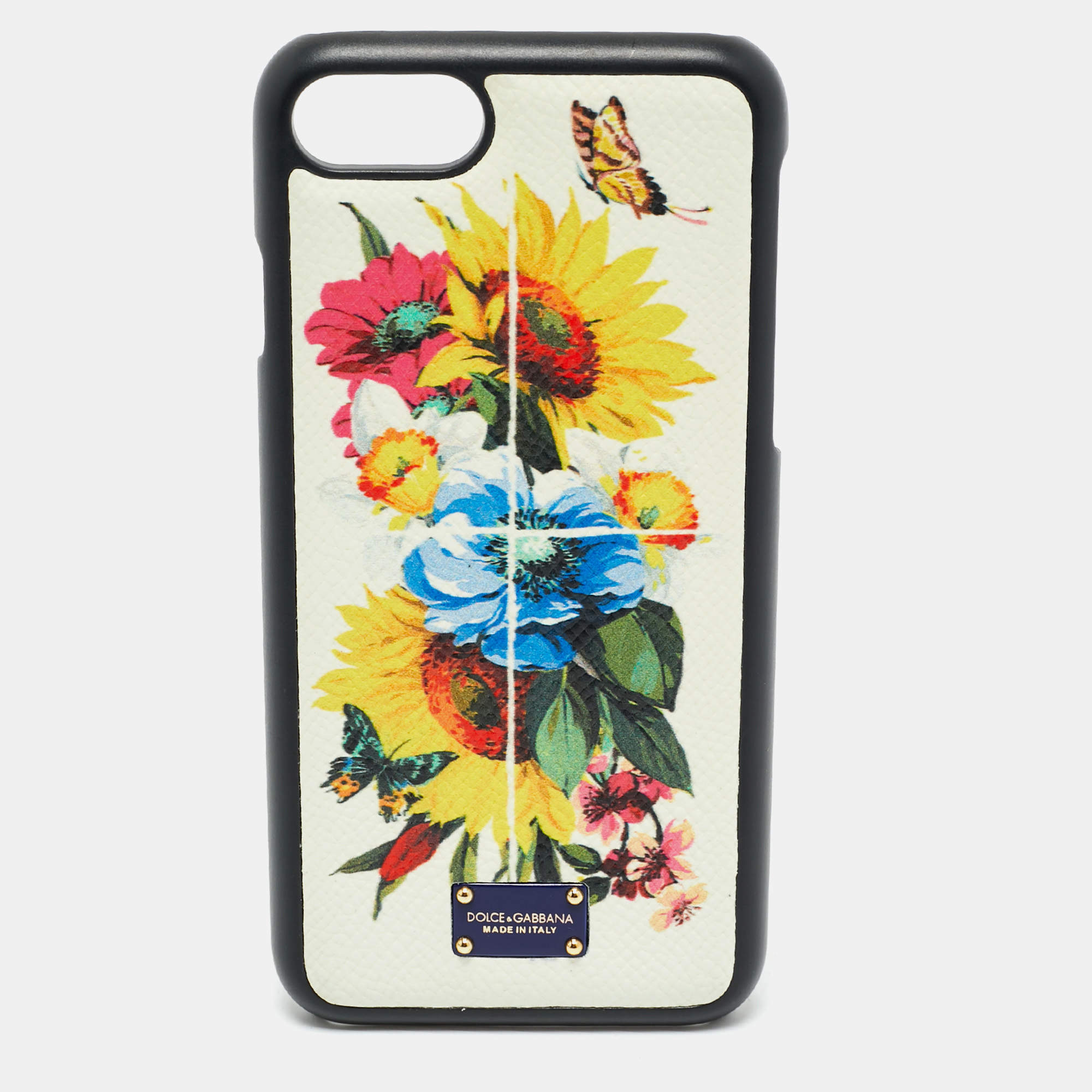 Pre Owned Dolce & Gabbana Multicolor Floral Print Leather iPhone 7 Cover 