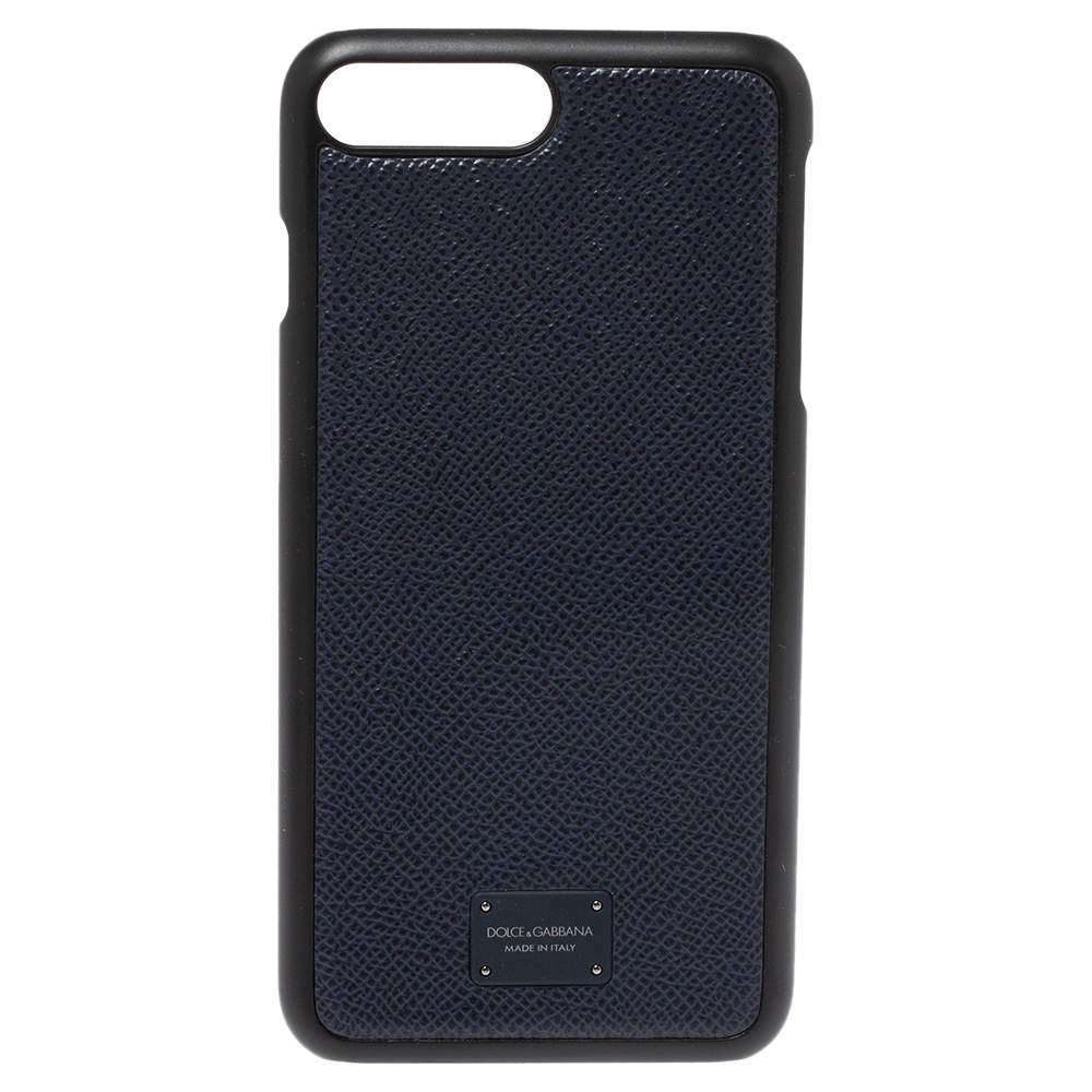 Dolce & Gabbana Navy Blue Leather iPhone 7/8 Plus Case