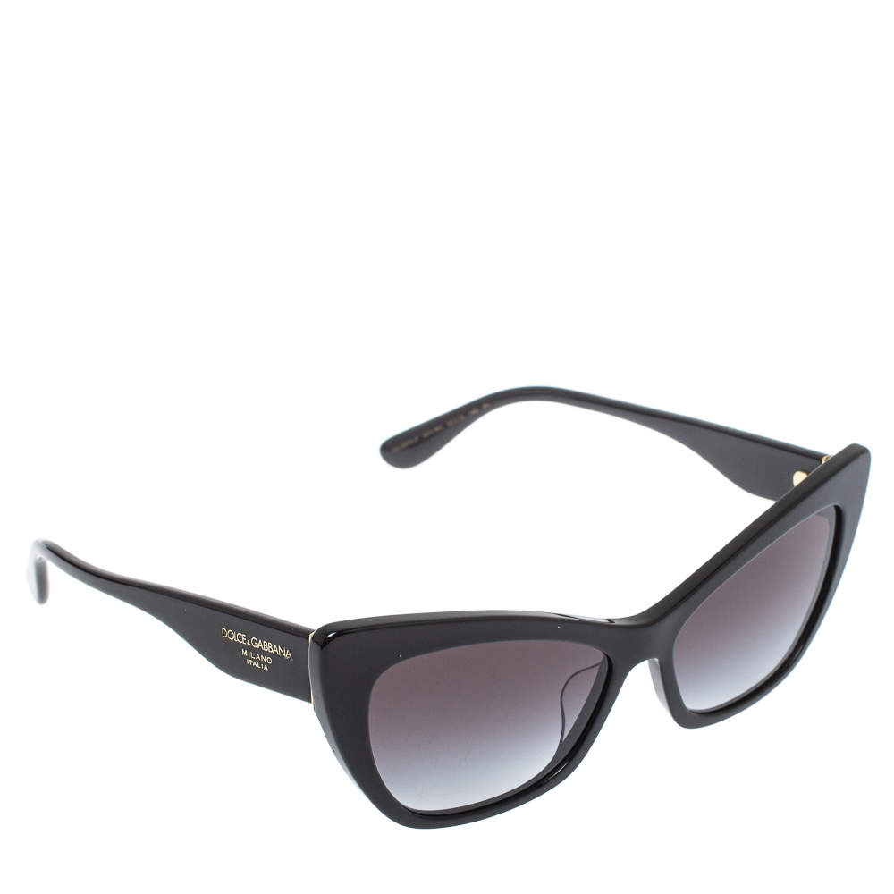 مملوكة مسبقًا Dolce & Gabbana Black/ Grey Gradient DG 4370 - F 501/8G Cat Eye Sunglasses