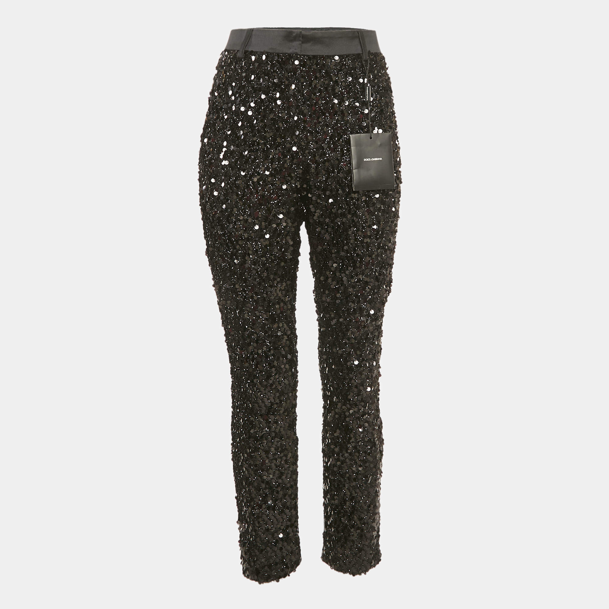 Dolce & Gabbana Black Sequin Trousers M