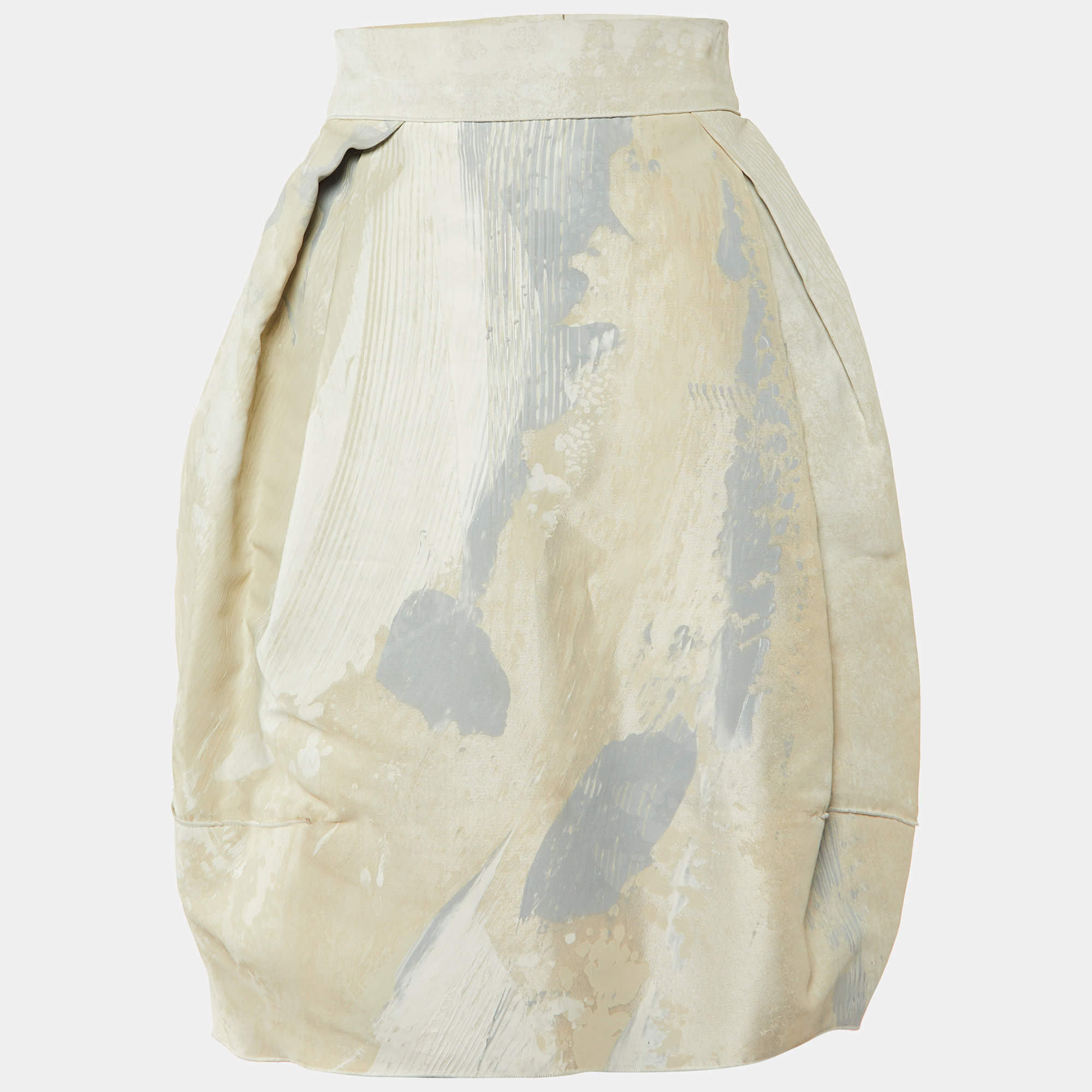 Dolce & Gabbana Cream Printed Cotton Skirt S