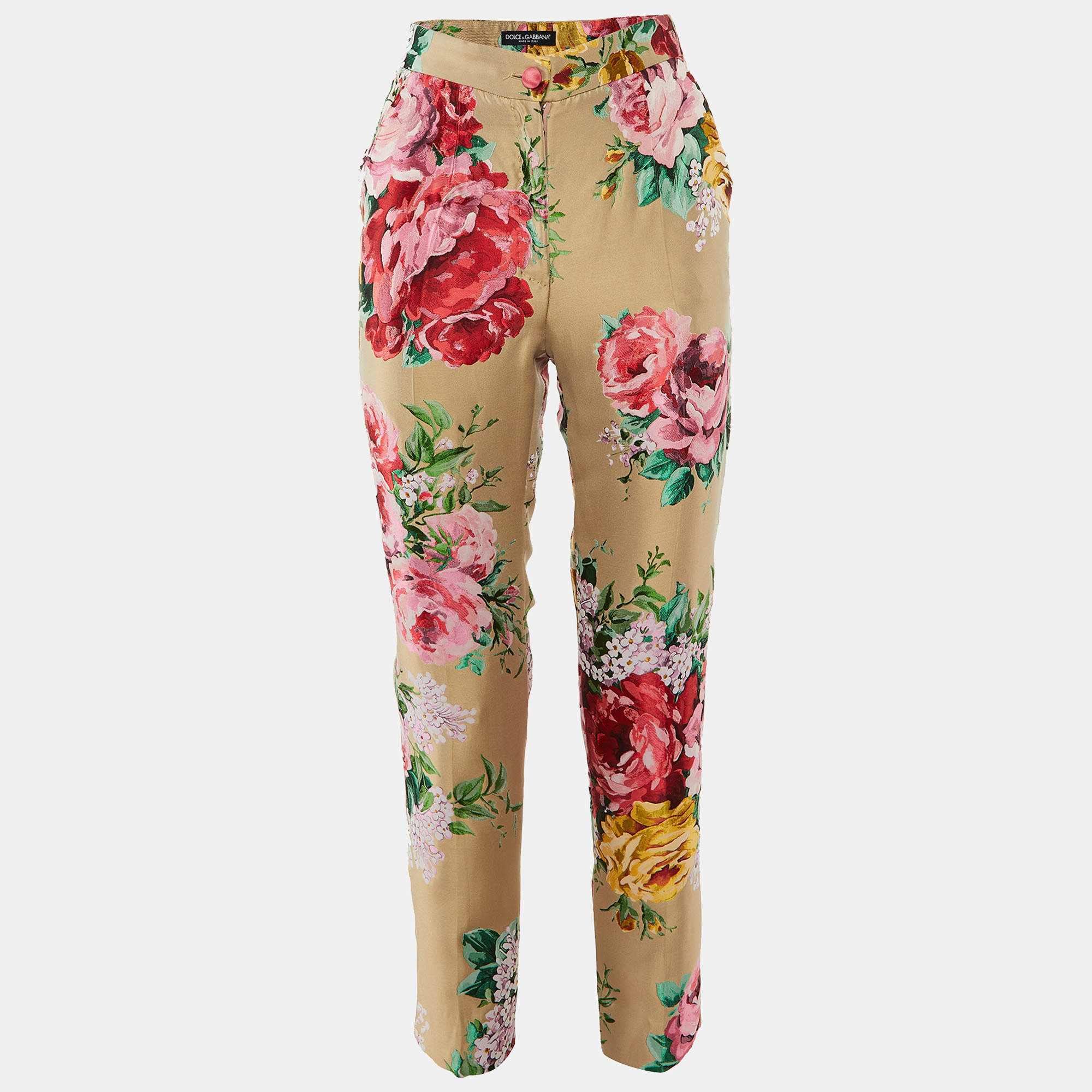 Dolce & Gabbana Floral Jacquard Straight Leg Trousers S 