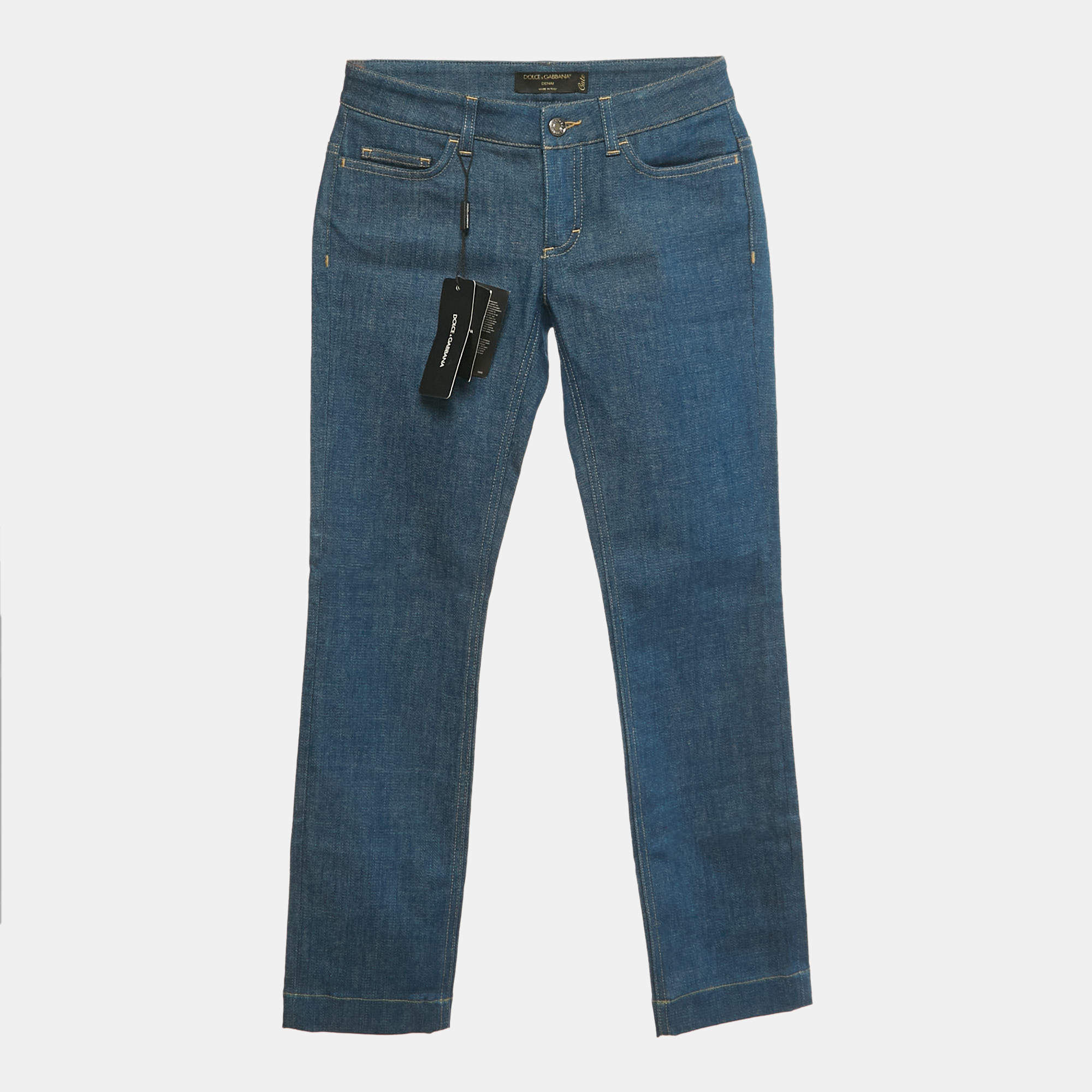 مملوكة مسبقًا Dolce & Gabbana Navy Blue Denim Cute Jeans S Waist 29"