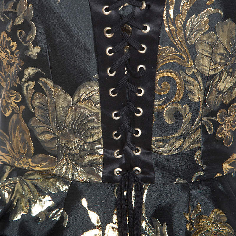 black and gold corset top