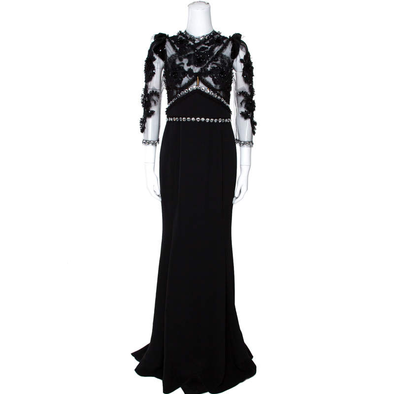 sheer embellished gown
