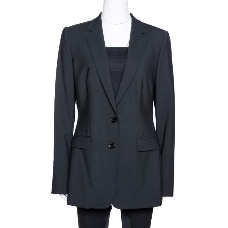 Pre Owned Dolce & Gabbana Black Stretch Wool Tailored Blazer L