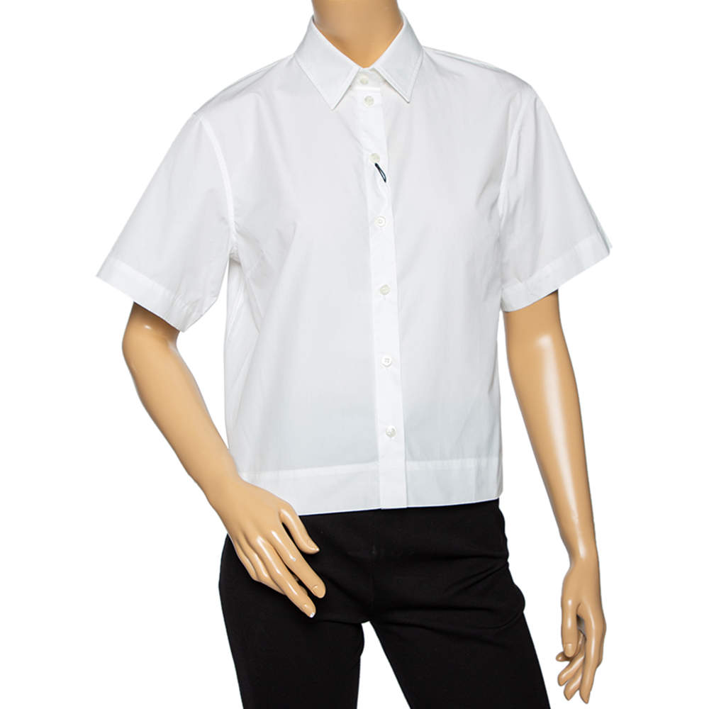 Dolce & Gabbana White Cotton Short Sleeve Shirt M