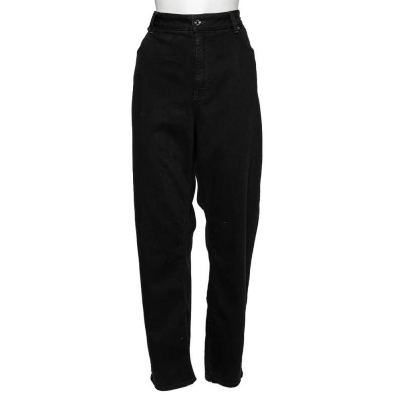 Pre Owned بنطلون جينز دولتشي أند غابانا دينم أسود قصه بوي فريند مقاس كبير جداً (اكس لارج)