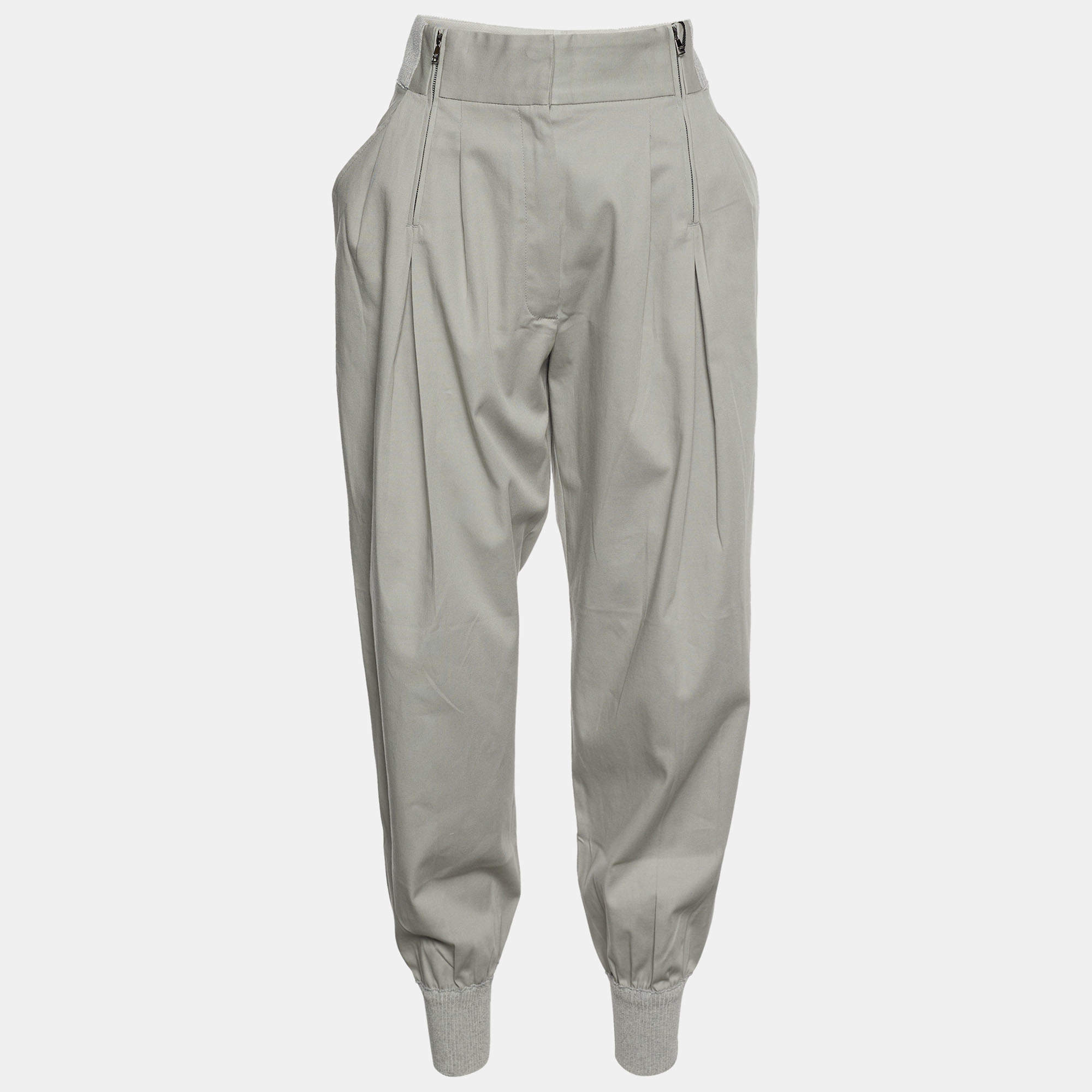 Pre Owned Dolce & Gabbana Grey Stretch Cotton Joggers M