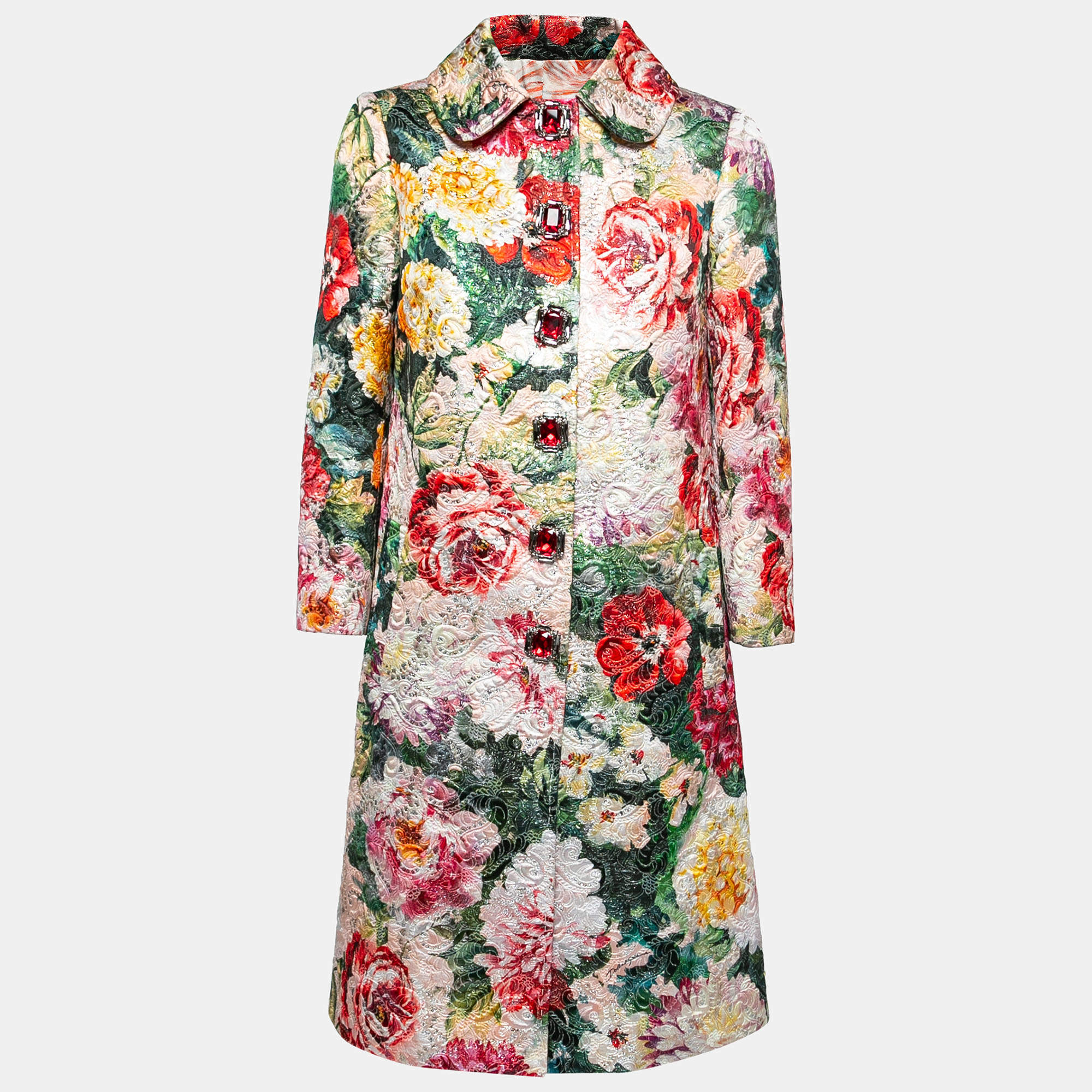 金運★DOLCE & GABBANA メタリック 花柄 Aラインコート★品薄 みな/関西コレクション着用】【Lip line/リップライン】フラワー