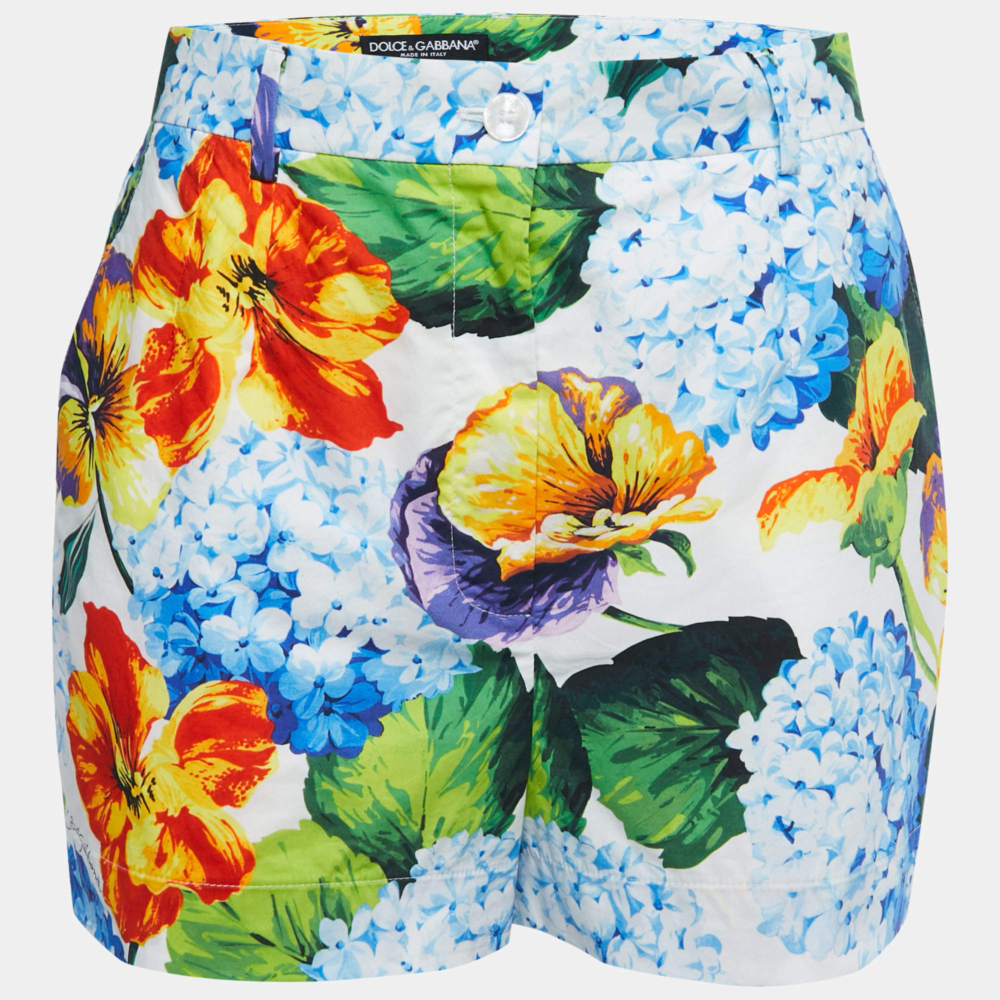 Dolce & Gabbana Multicolor Floral Print Cotton Shorts M