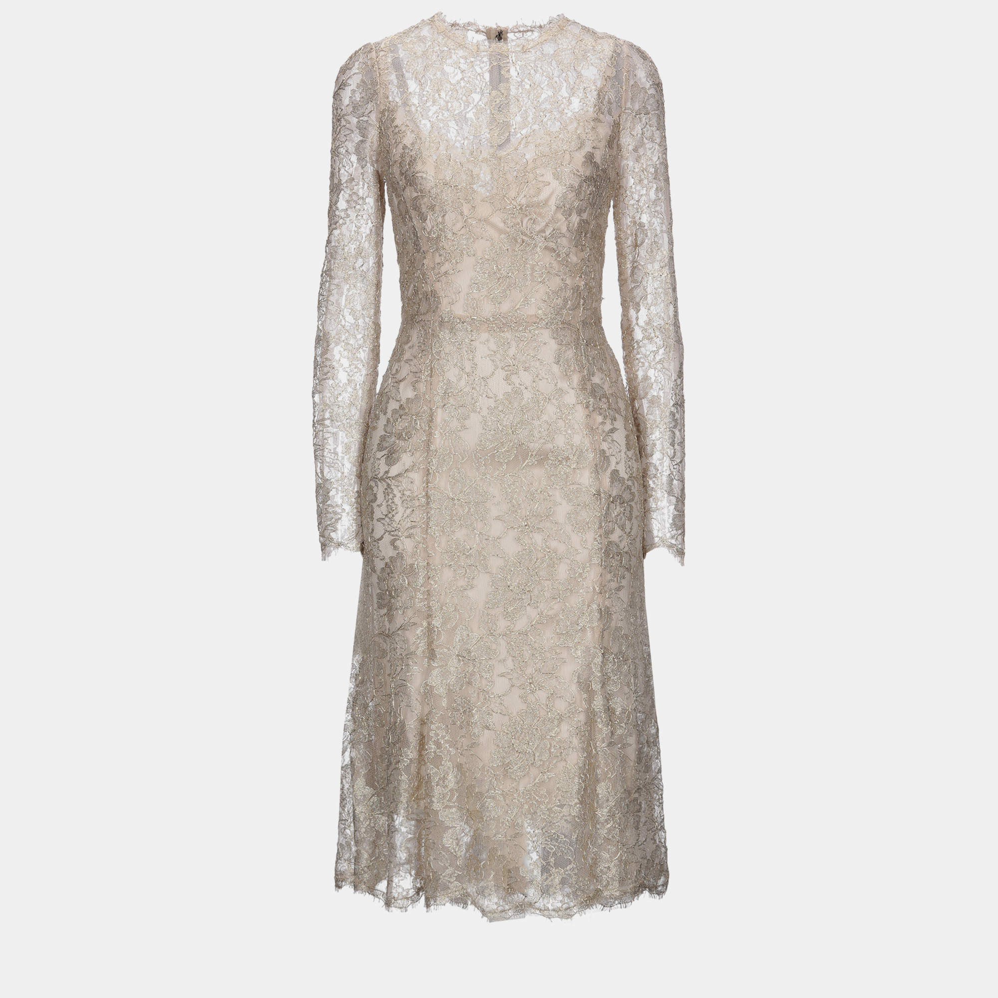 Pre Owned Dolce & Gabbana Polyamid Midi dresses 46