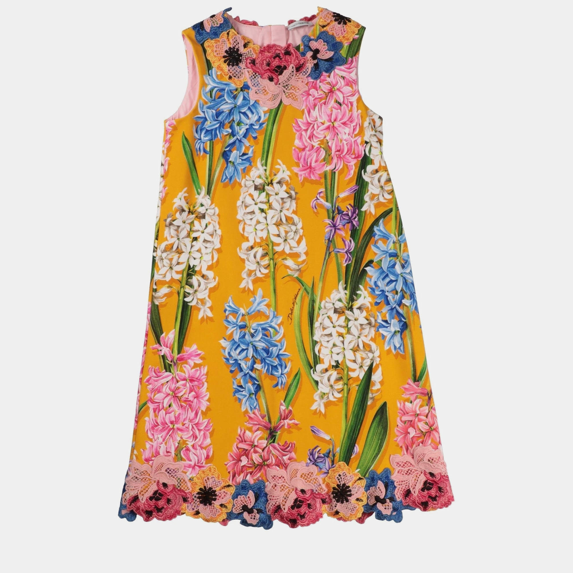 Pre Owned Dolce & Gabbana Multicolor Floral Print Cotton Sleeveless Dress Size 7/8Y